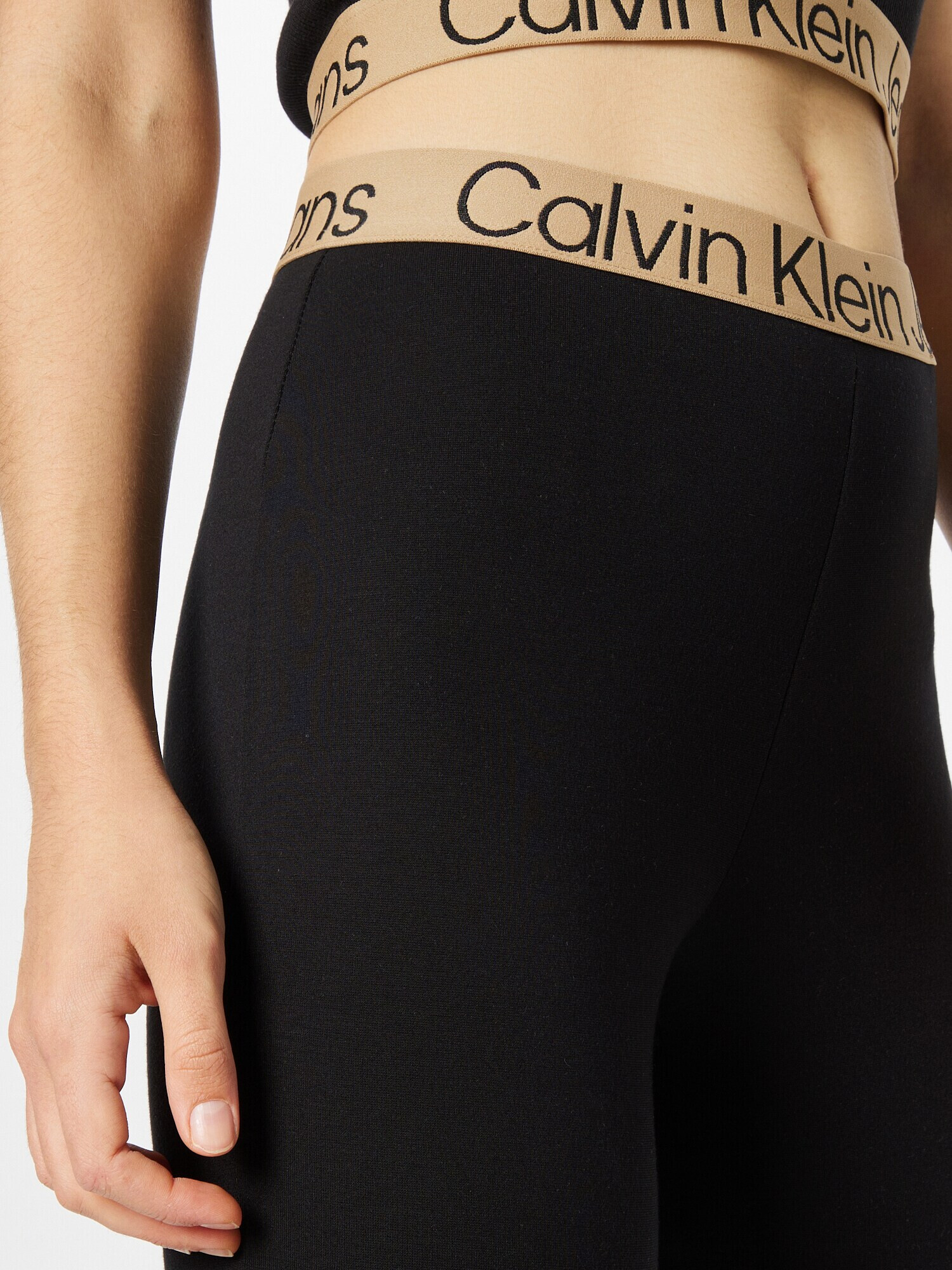 Calvin Klein Jeans Leggings 'MILANO' maro deschis / negru - Pled.ro