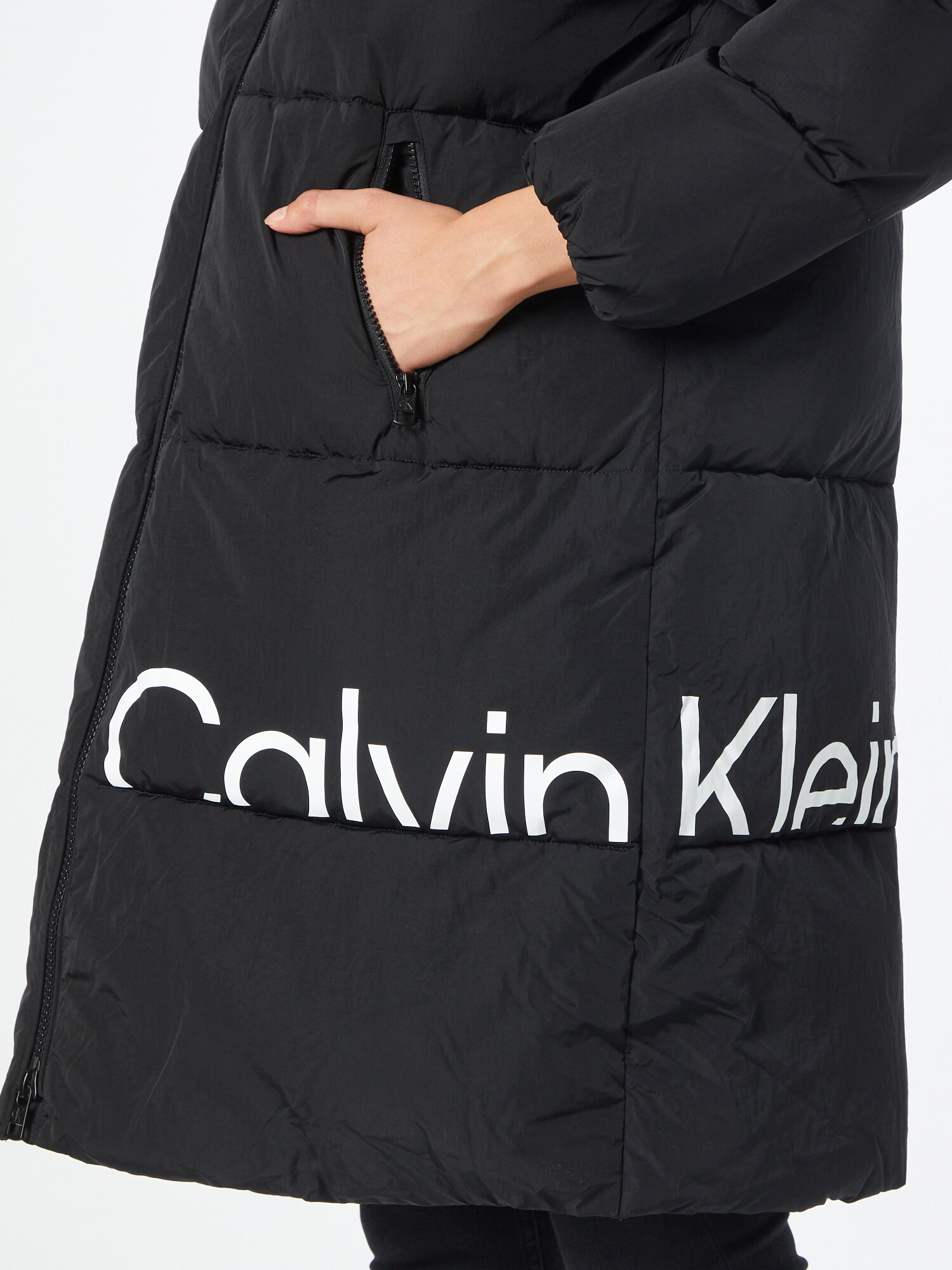 Calvin Klein Jeans Palton de iarnă negru / alb - Pled.ro