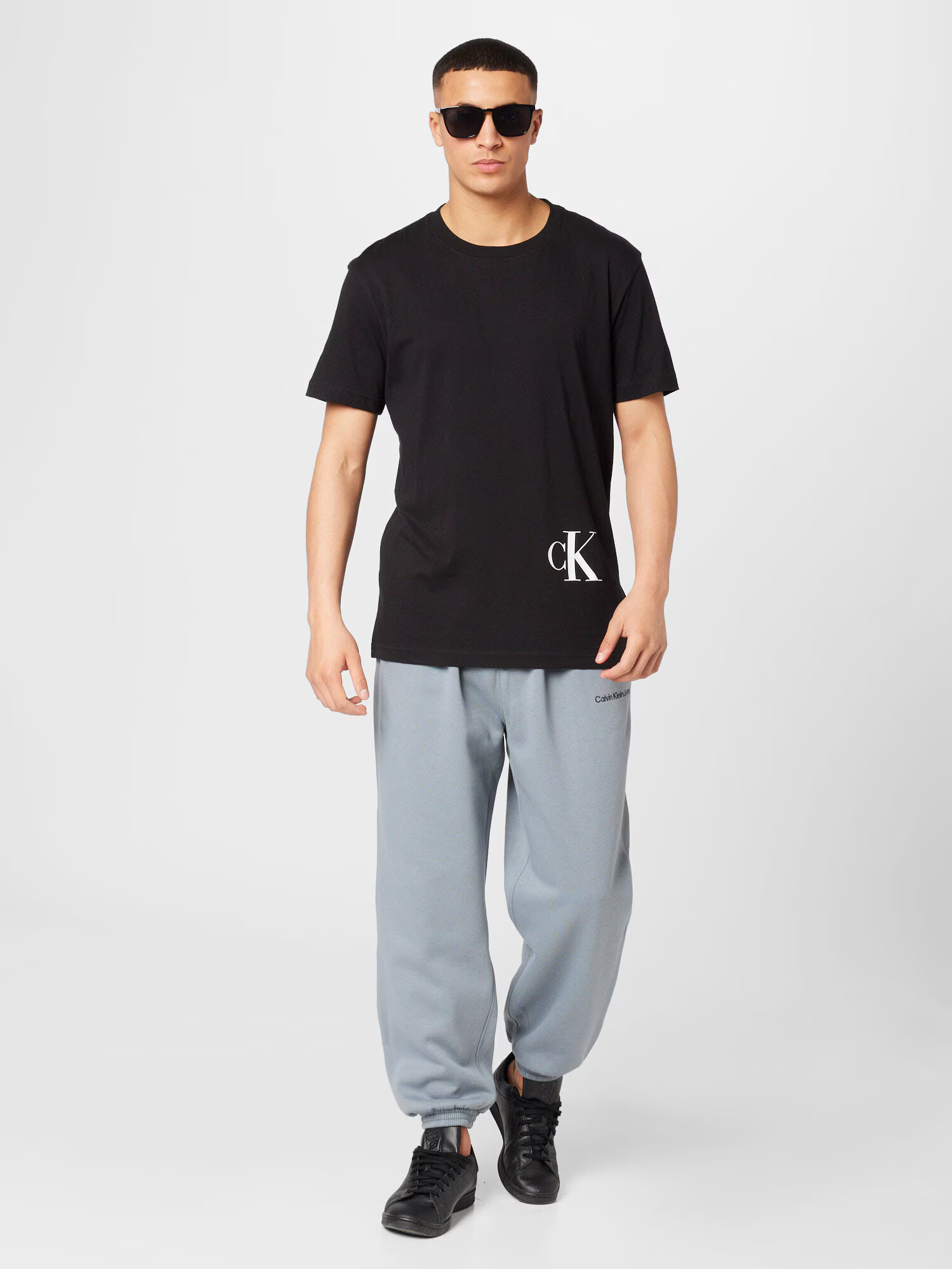 Calvin Klein Jeans Pantaloni 'INSTITUTIONAL' gri / negru - Pled.ro