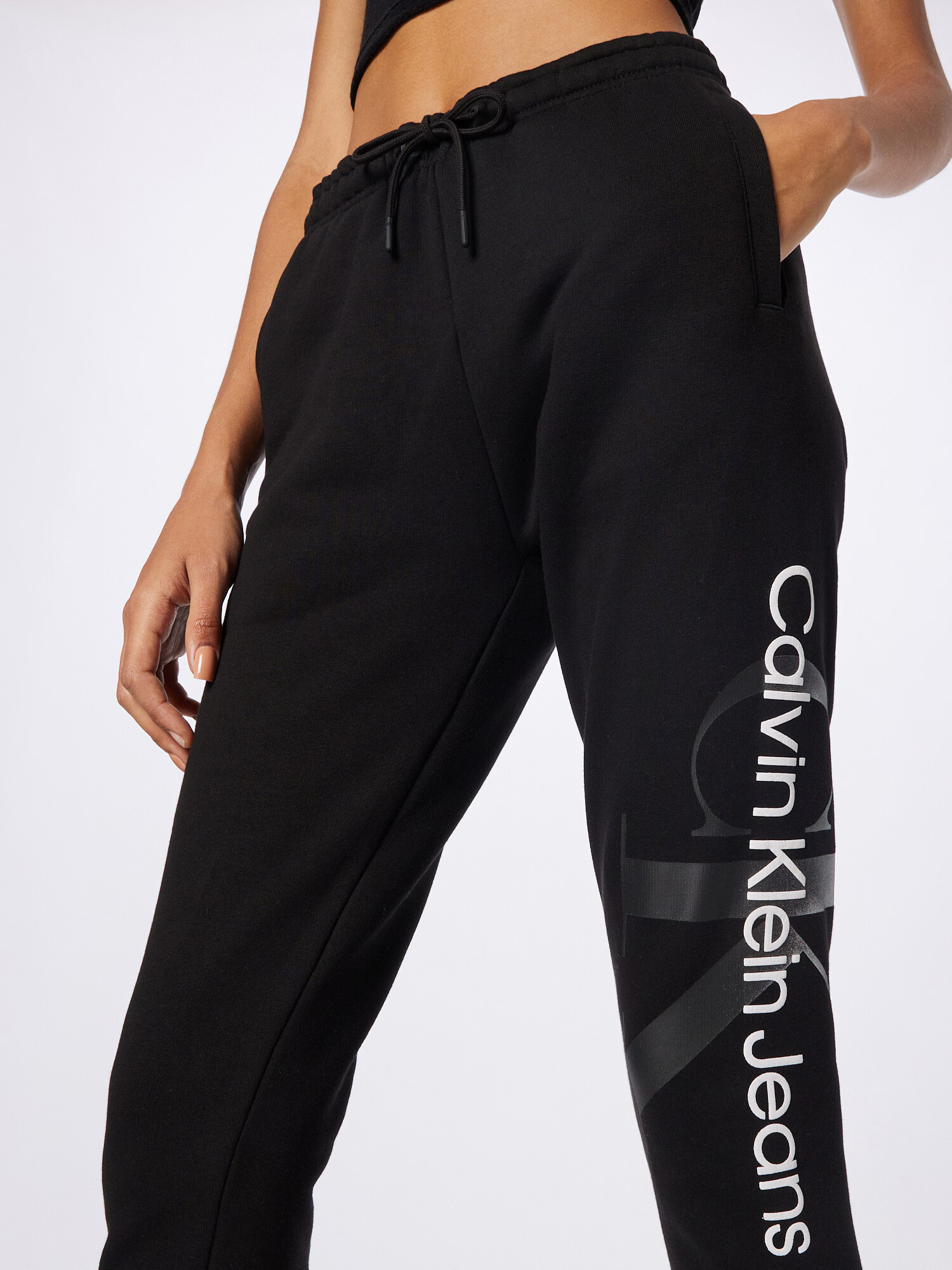 Calvin Klein Jeans Pantaloni negru / alb - Pled.ro