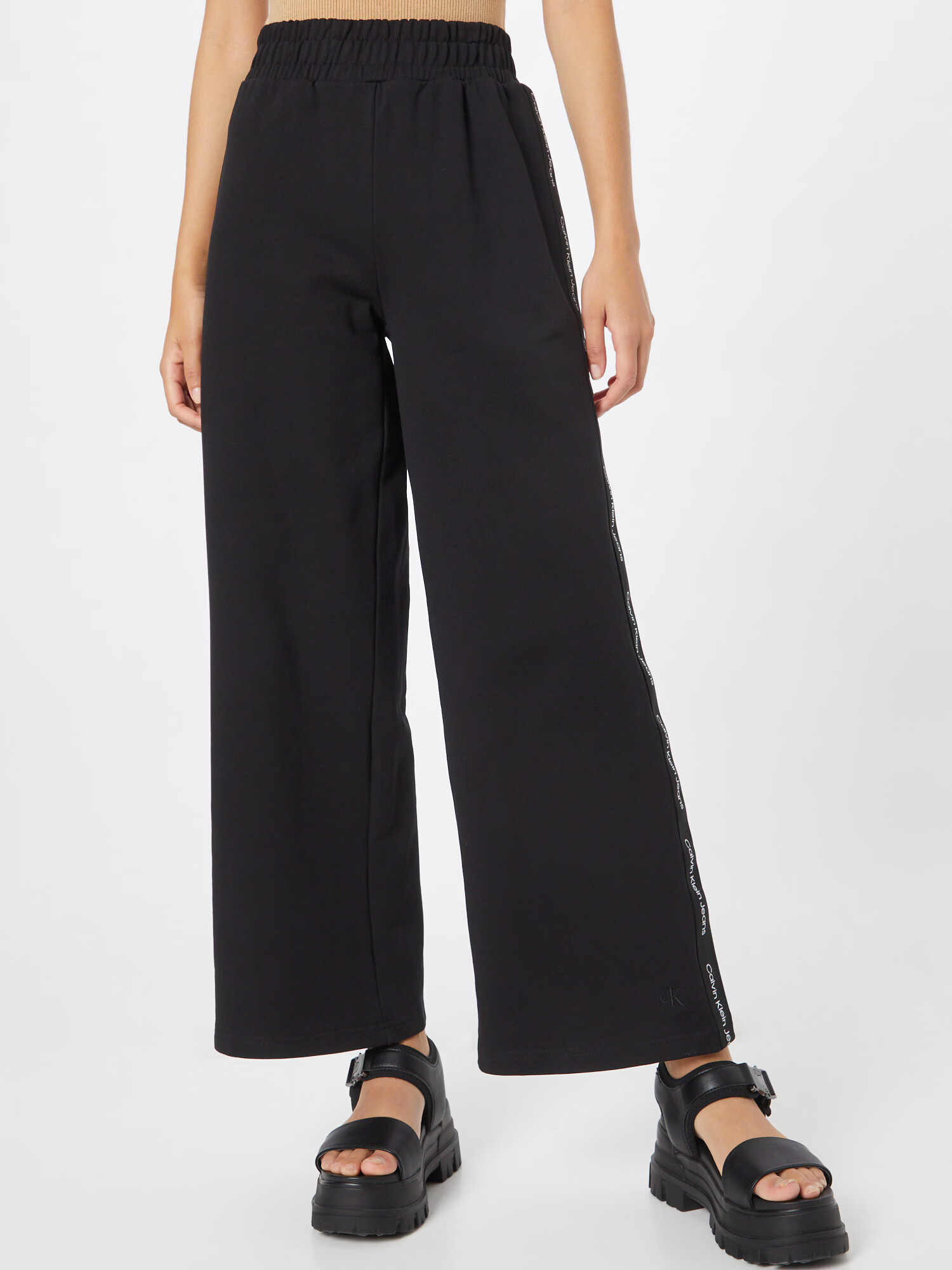 Calvin Klein Jeans Pantaloni negru / alb - Pled.ro