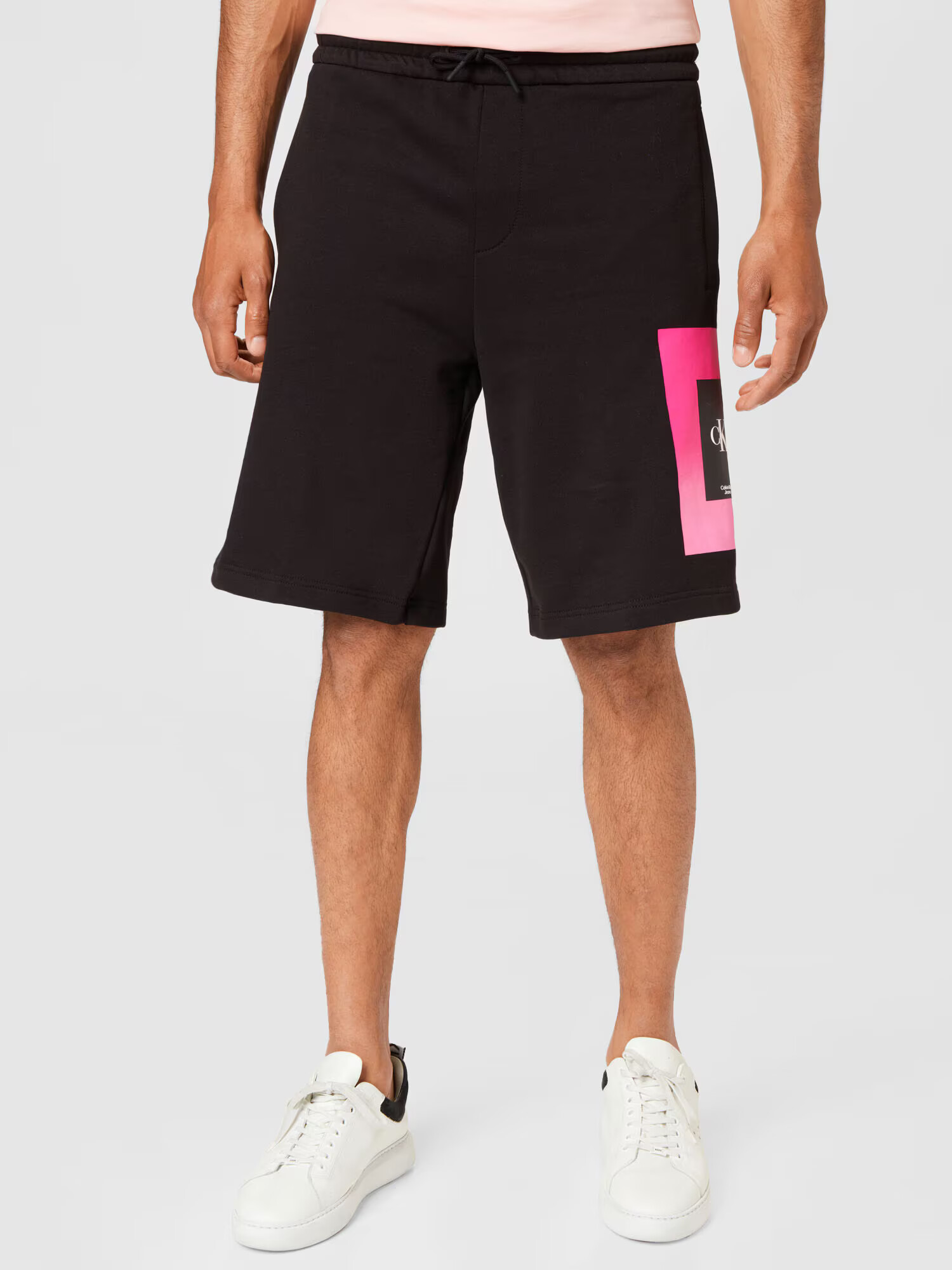 Calvin Klein Jeans Pantaloni roz neon / negru / alb - Pled.ro