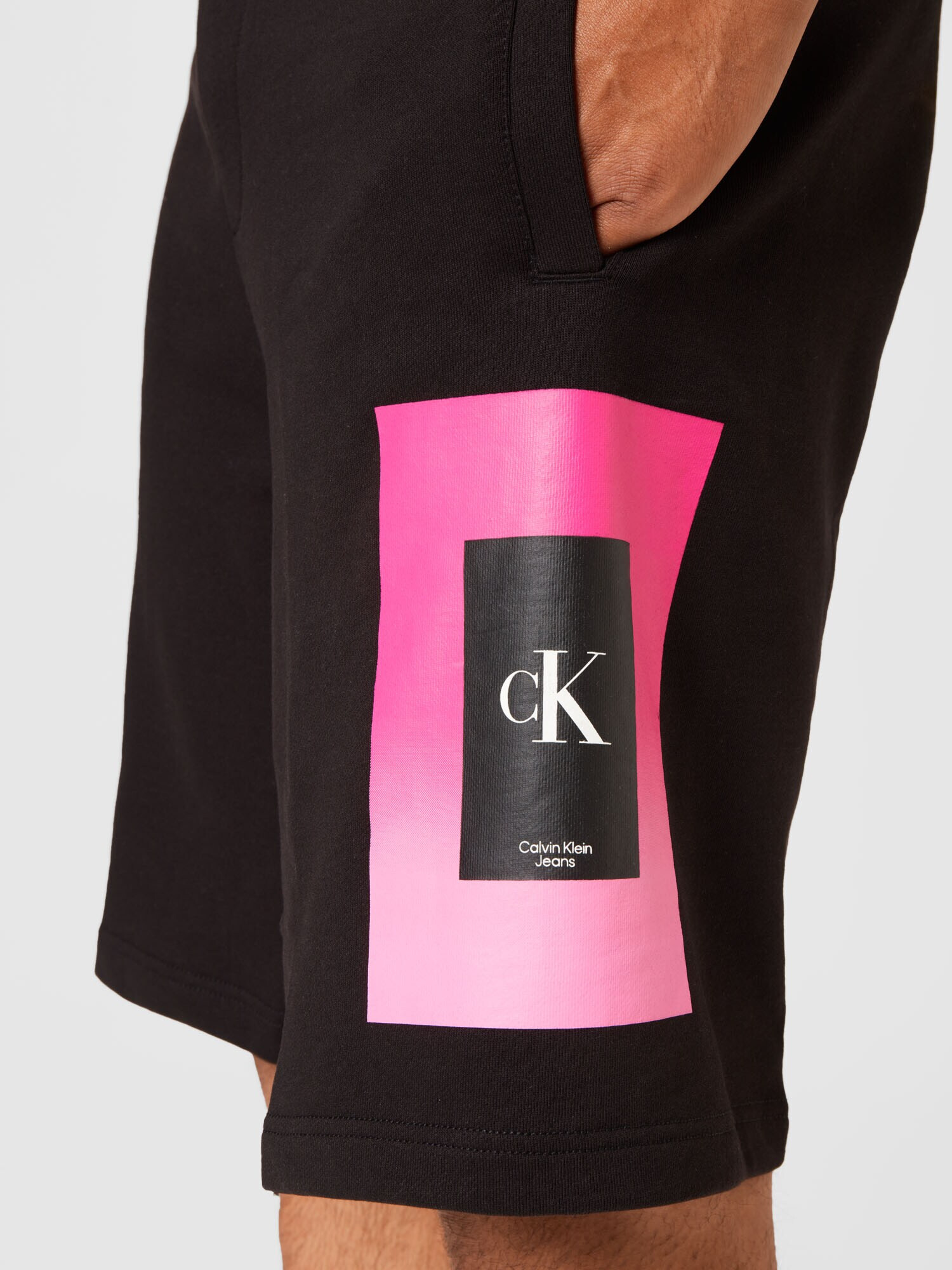 Calvin Klein Jeans Pantaloni roz neon / negru / alb - Pled.ro