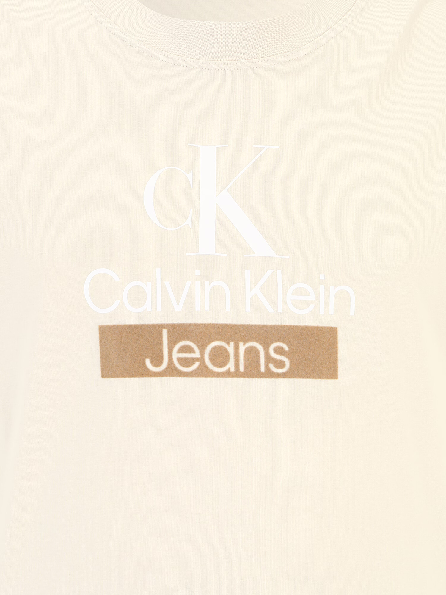 Calvin Klein Jeans Plus Tricou bej / maro / alb - Pled.ro