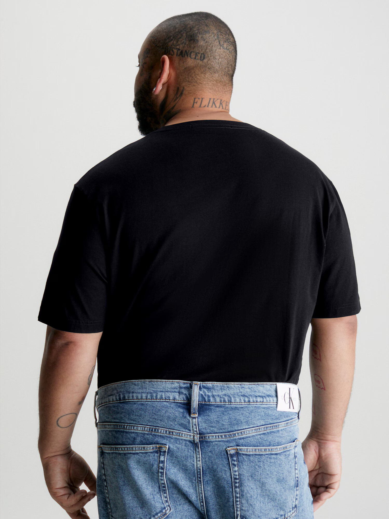 Calvin Klein Jeans Plus Tricou negru / alb - Pled.ro