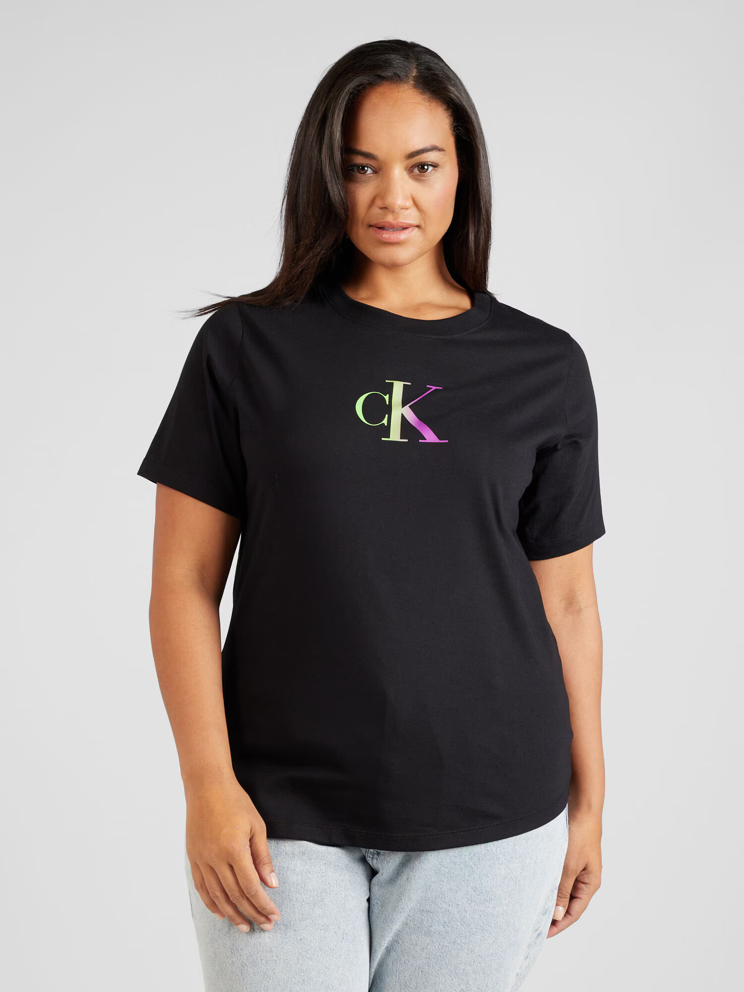 Calvin Klein Jeans Curve Tricou verde / lila / negru - Pled.ro