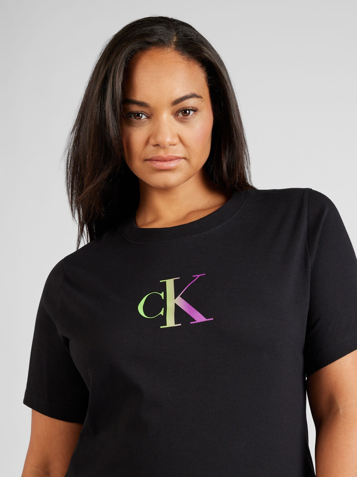 Calvin Klein Jeans Curve Tricou verde / lila / negru - Pled.ro