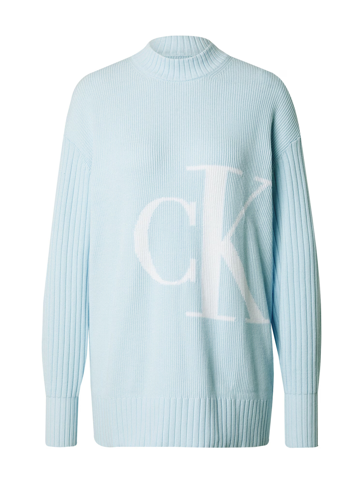 Calvin Klein Jeans Pulover albastru deschis / alb - Pled.ro