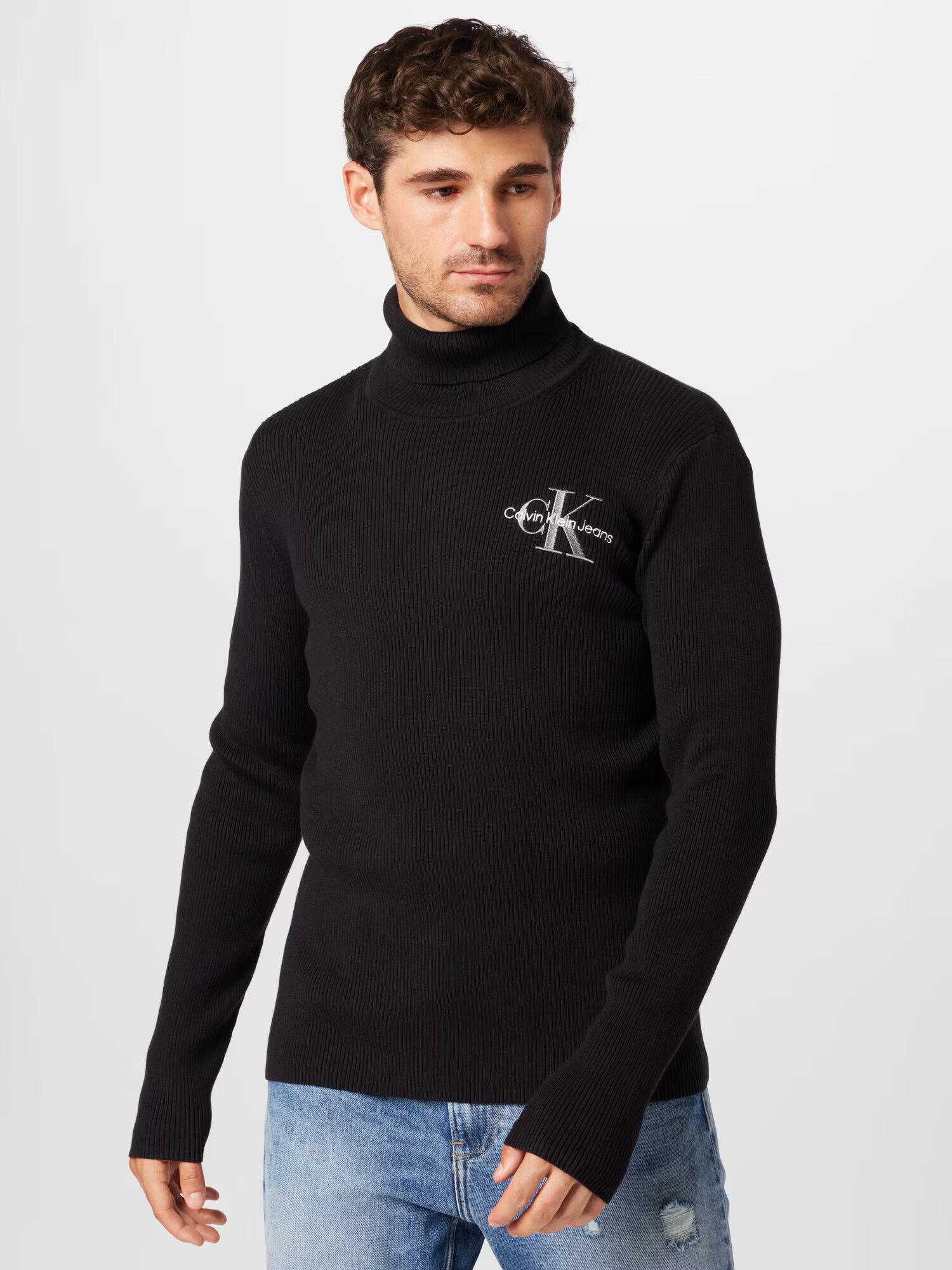 Calvin Klein Jeans Pulover gri / negru / alb - Pled.ro