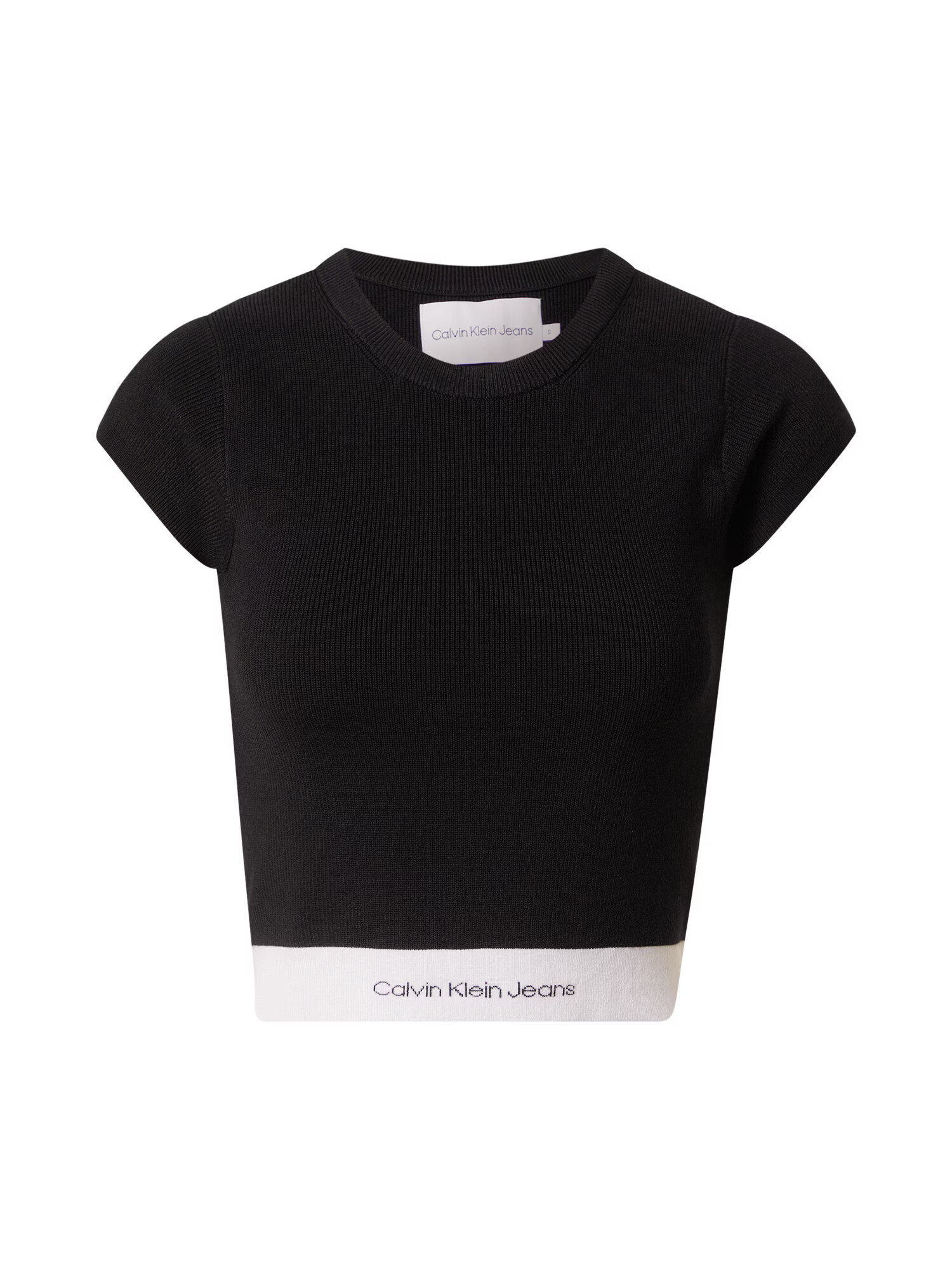 Calvin Klein Jeans Pulover negru / alb - Pled.ro