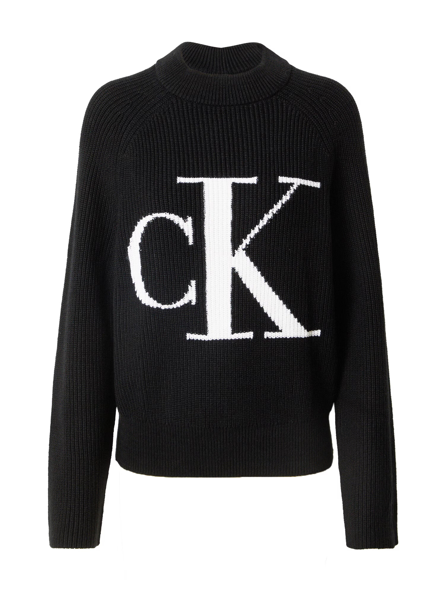 Calvin Klein Jeans Pulover negru / alb - Pled.ro