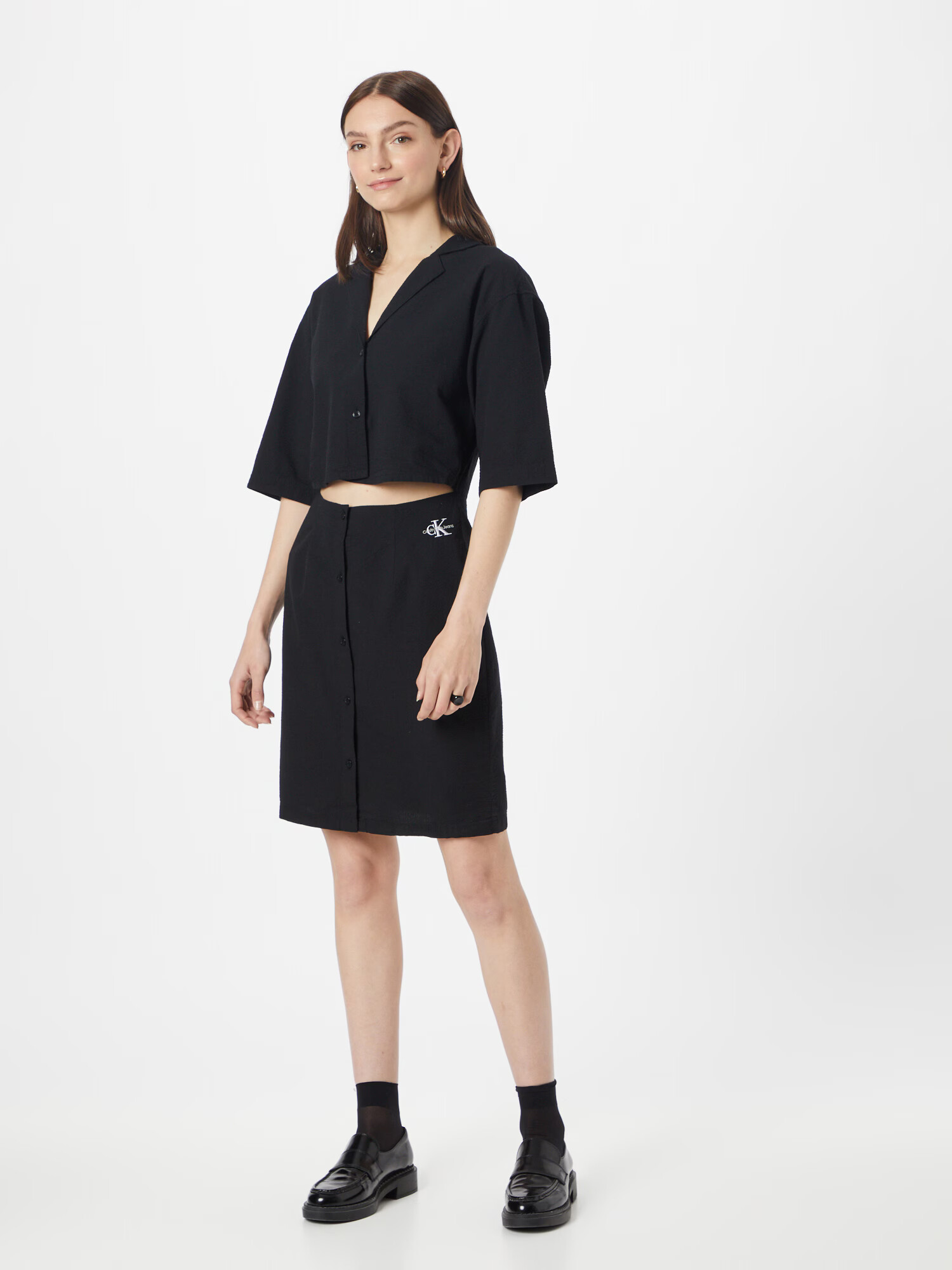 Calvin Klein Jeans Rochie tip bluză negru - Pled.ro