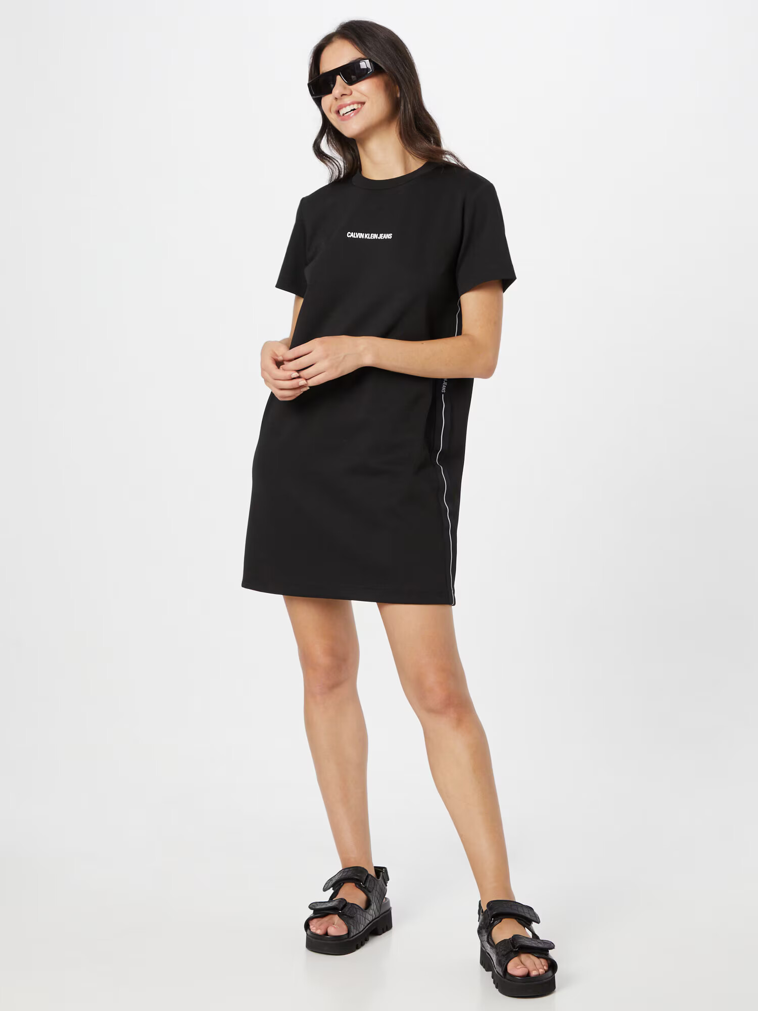 Calvin Klein Jeans Rochie 'MILANO' negru / alb - Pled.ro