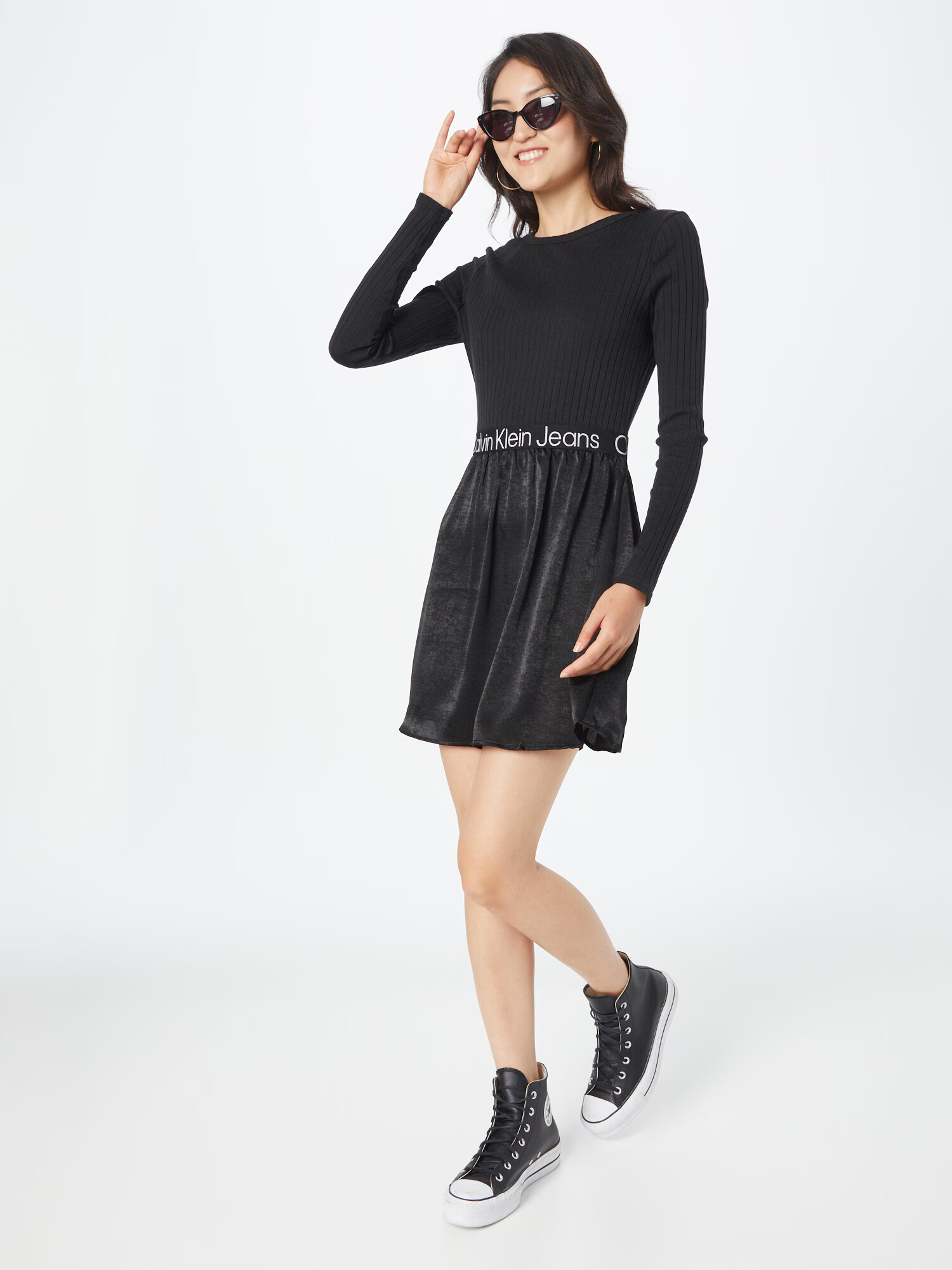 Calvin Klein Jeans Rochie negru / alb - Pled.ro