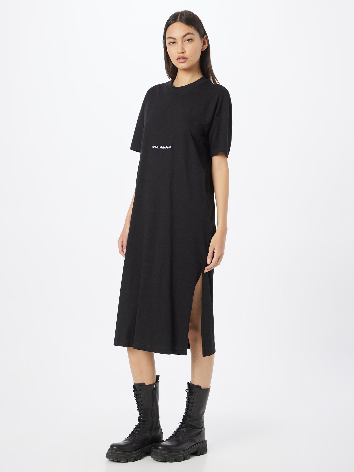 Calvin Klein Jeans Rochie negru / alb - Pled.ro