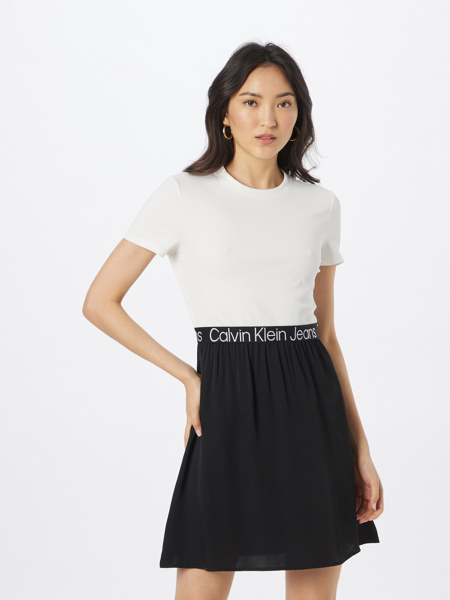 Calvin Klein Jeans Rochie negru / alb - Pled.ro