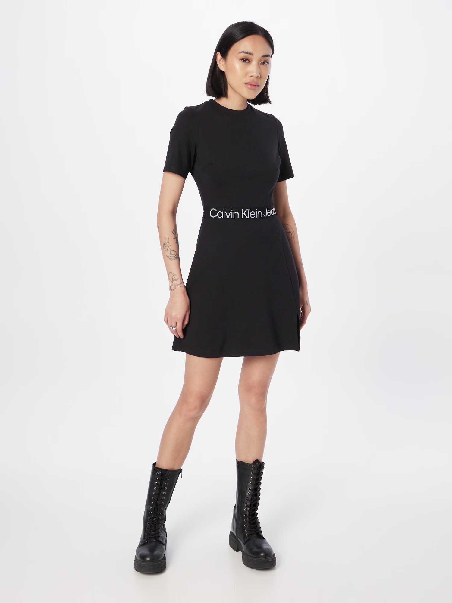 Calvin Klein Jeans Rochie 'MILANO' negru / alb - Pled.ro