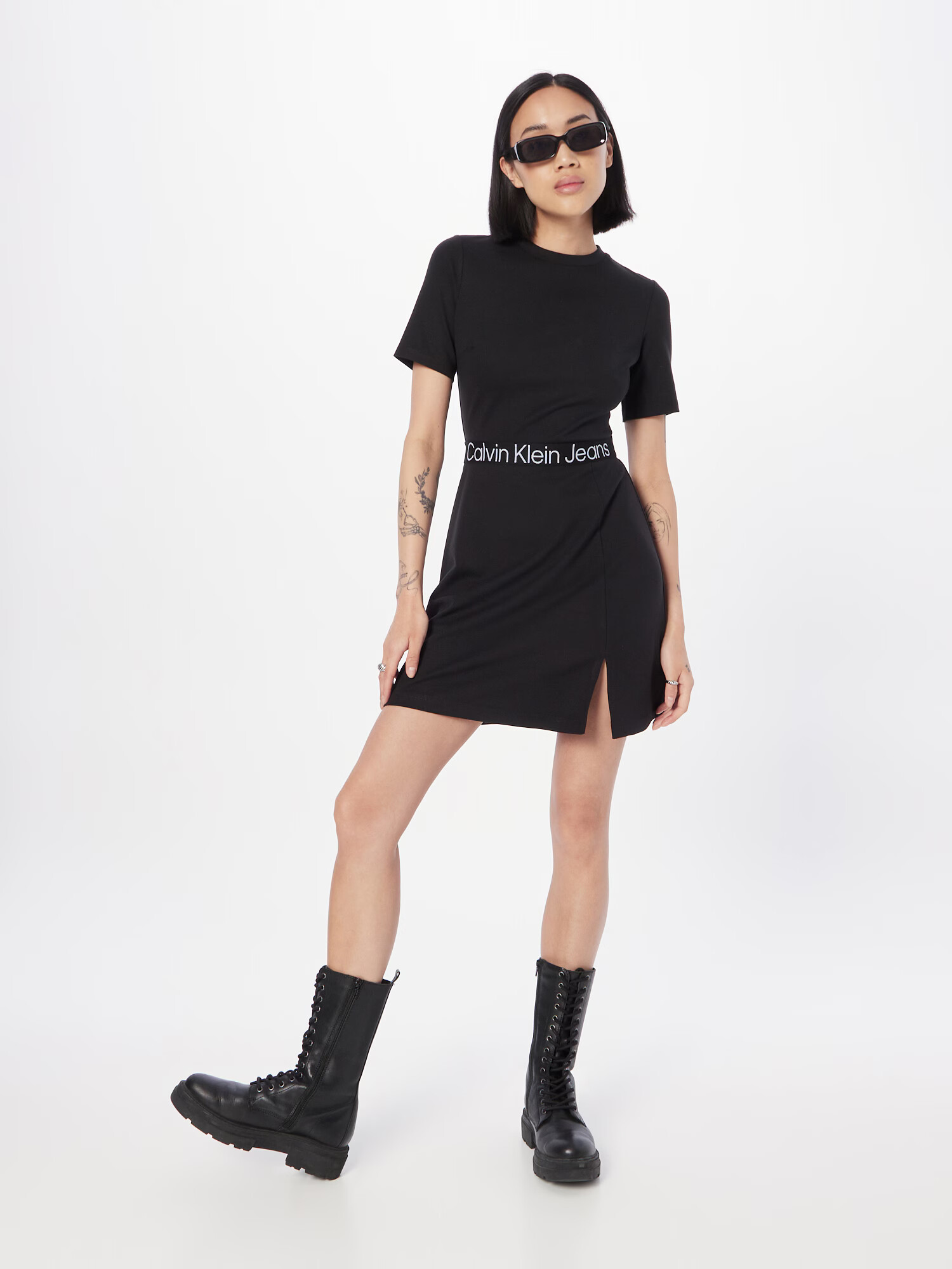 Calvin Klein Jeans Rochie 'MILANO' negru / alb - Pled.ro