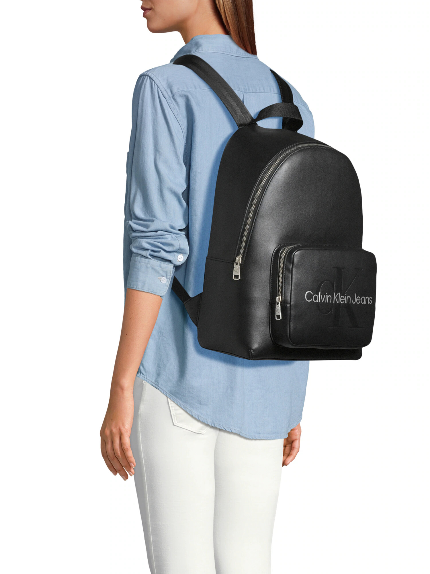 Calvin Klein Jeans Rucsac 'Campus' negru / alb - Pled.ro