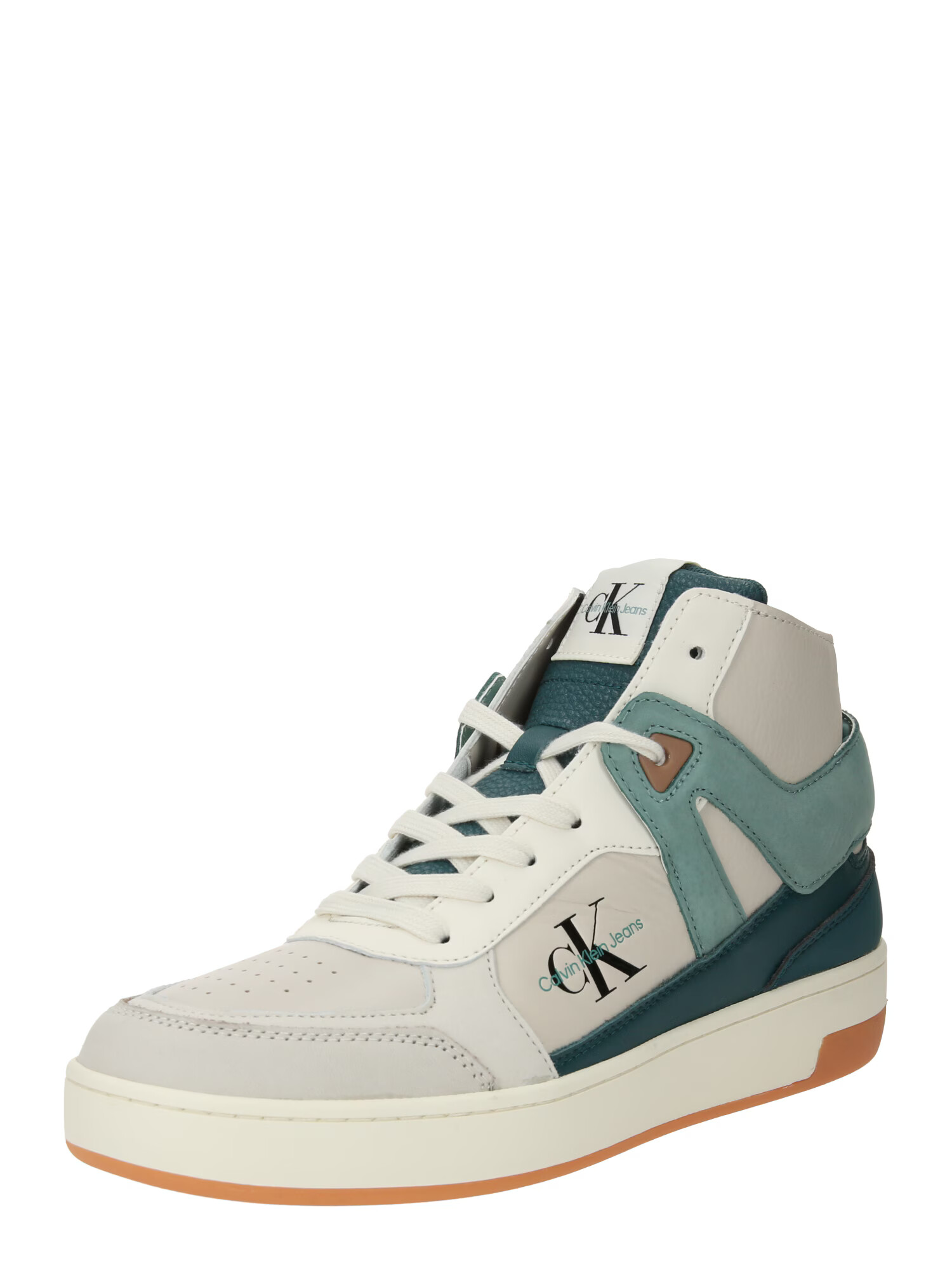 Calvin Klein Jeans Sneaker înalt verde închis / alb / alb coajă de ou - Pled.ro