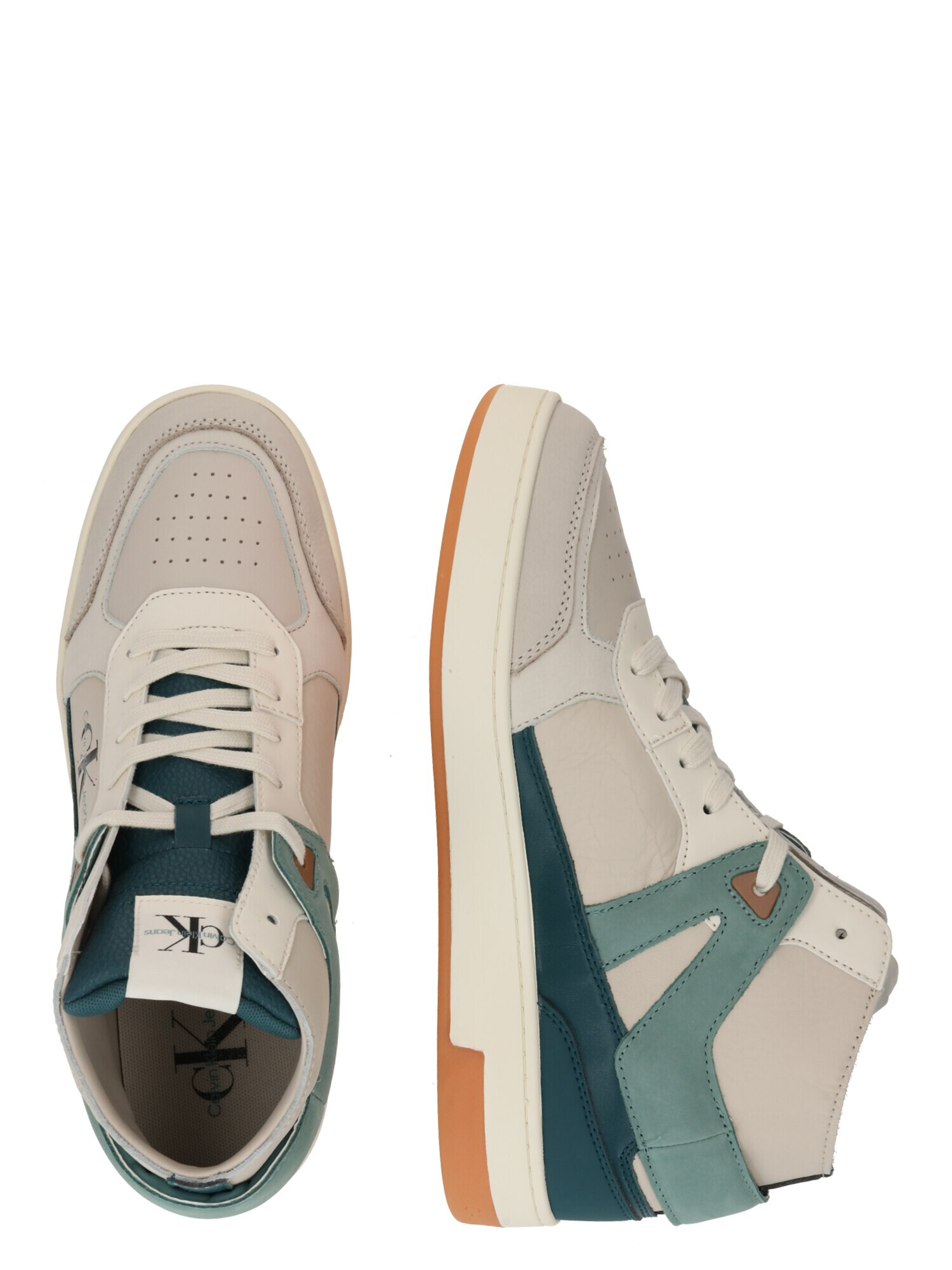 Calvin Klein Jeans Sneaker înalt verde închis / alb / alb coajă de ou - Pled.ro