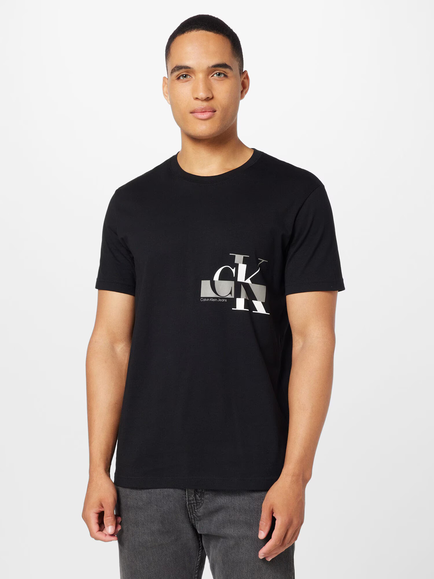 Calvin Klein Jeans Tricou gri / negru / alb - Pled.ro