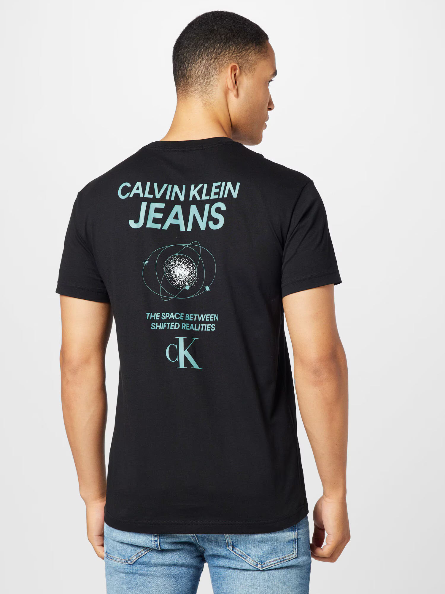 Calvin Klein Jeans Tricou 'Future Galaxy' verde mentă / negru / alb - Pled.ro