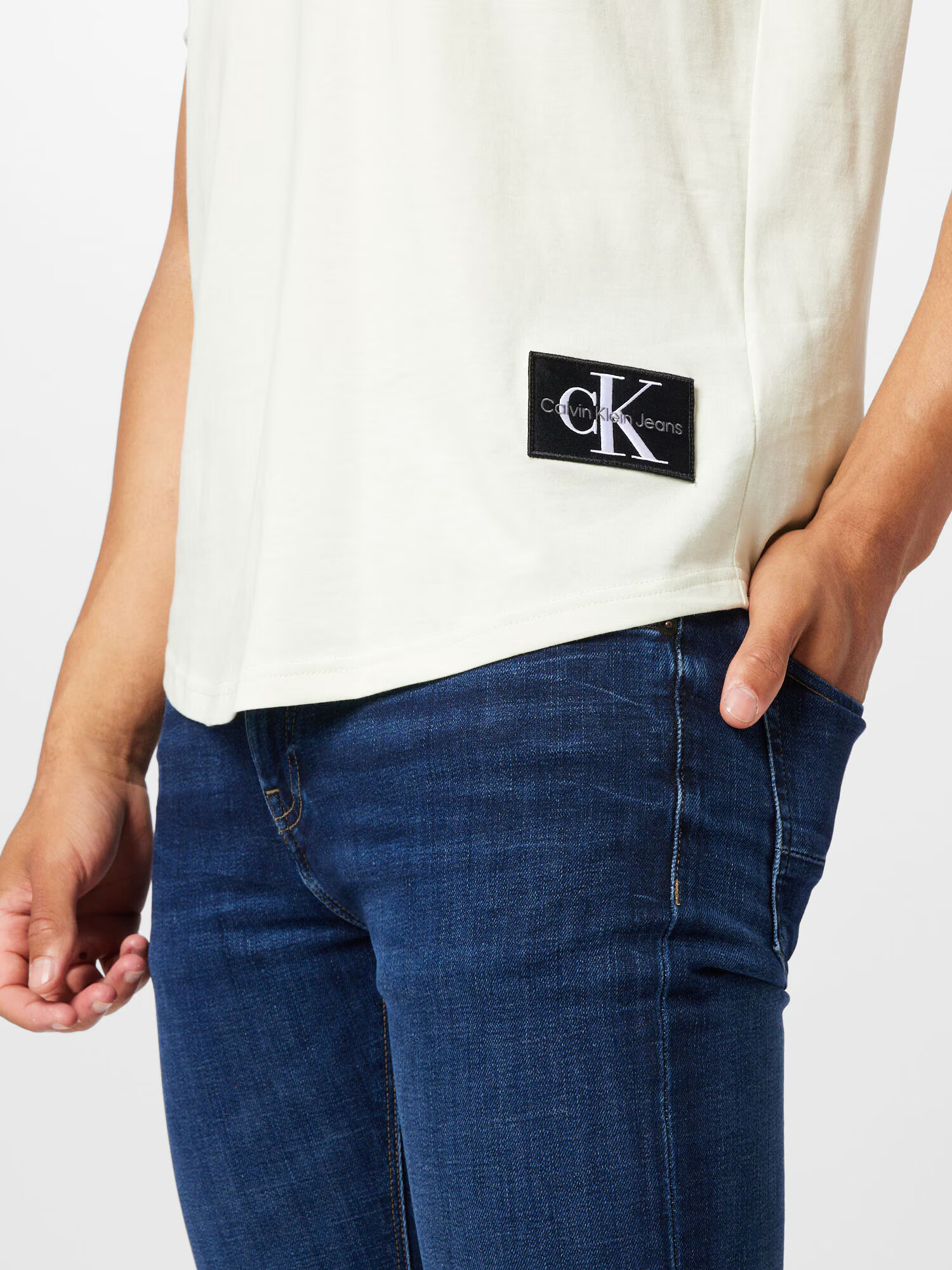 Calvin Klein Jeans Tricou verde pastel / negru / alb - Pled.ro