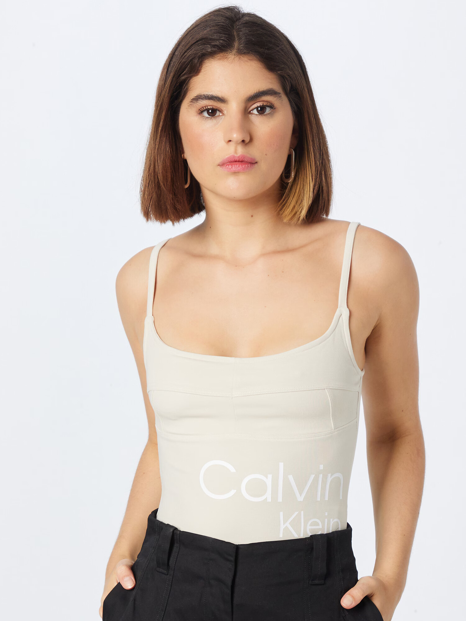 Calvin Klein Jeans Top alb / alb murdar - Pled.ro