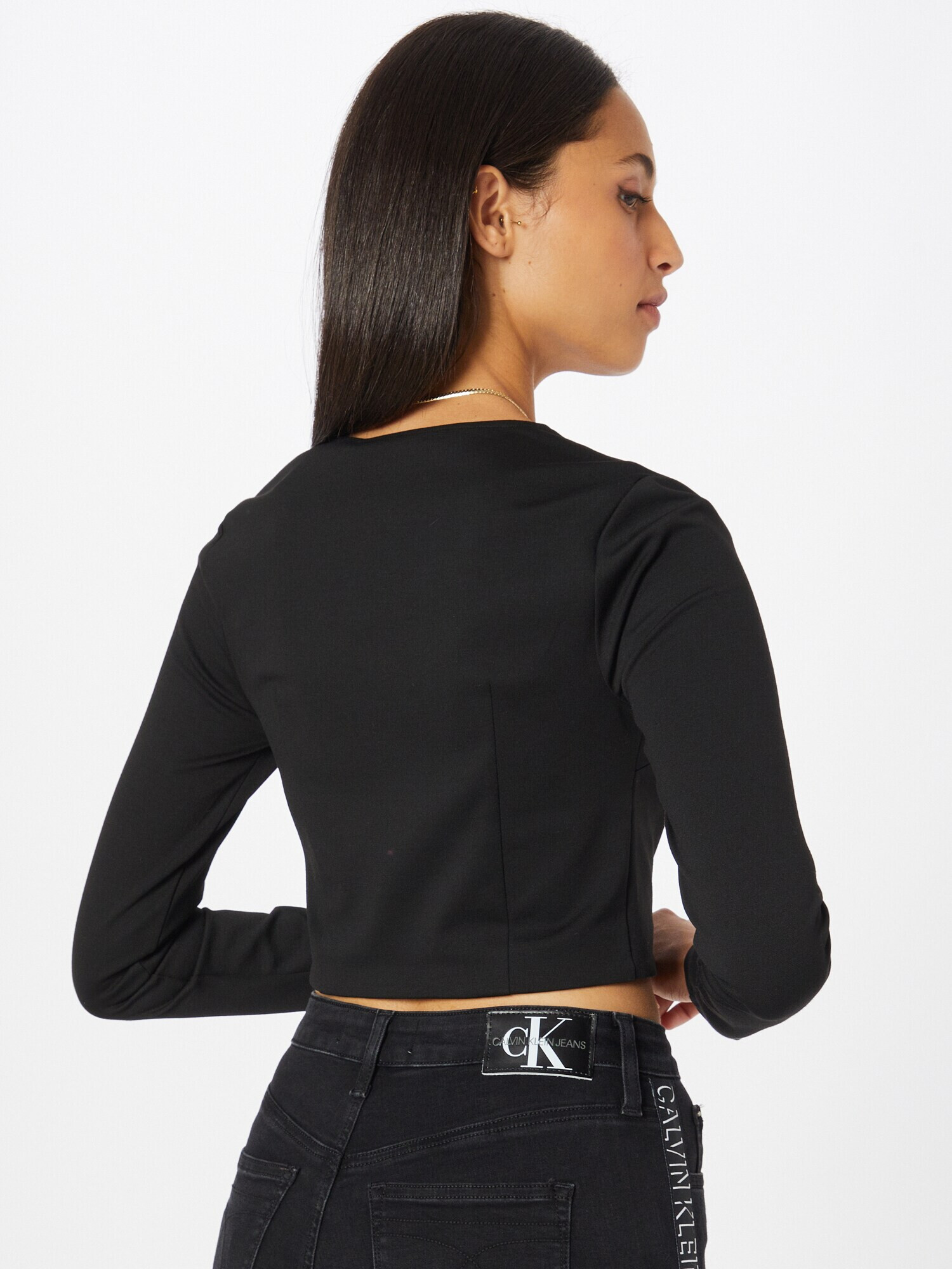 Calvin Klein Jeans Top negru / alb - Pled.ro