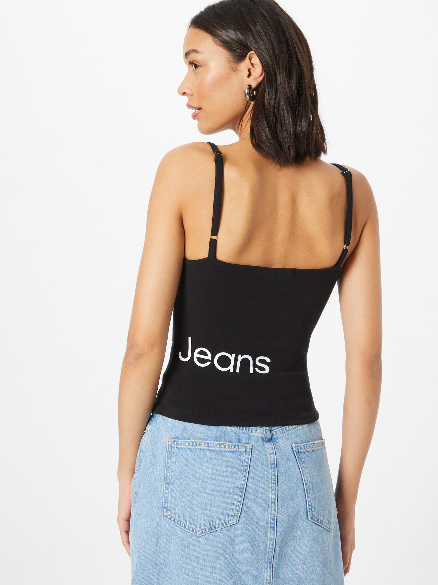 Calvin Klein Jeans Top negru / alb - Pled.ro