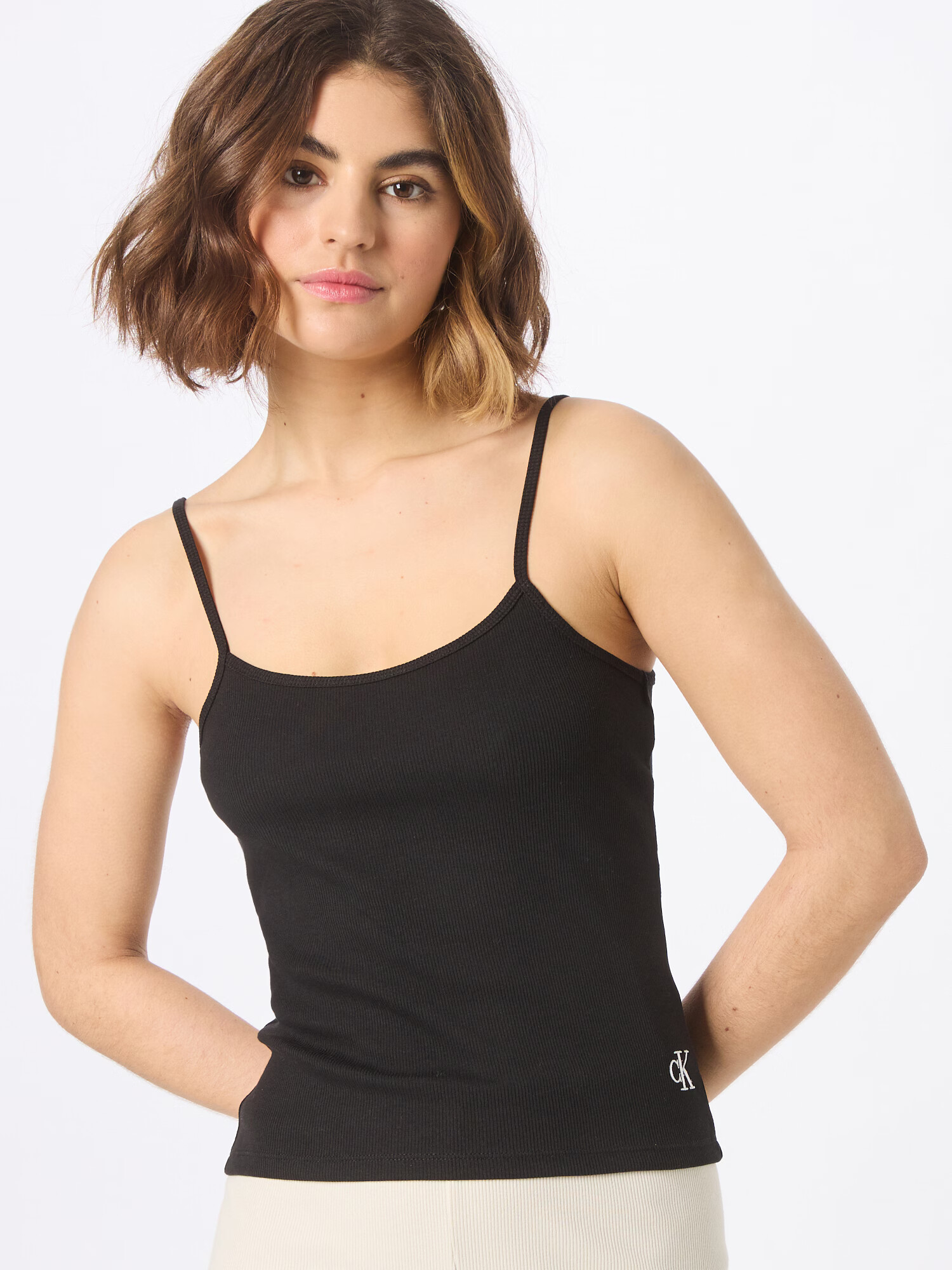 Calvin Klein Jeans Top negru / alb - Pled.ro