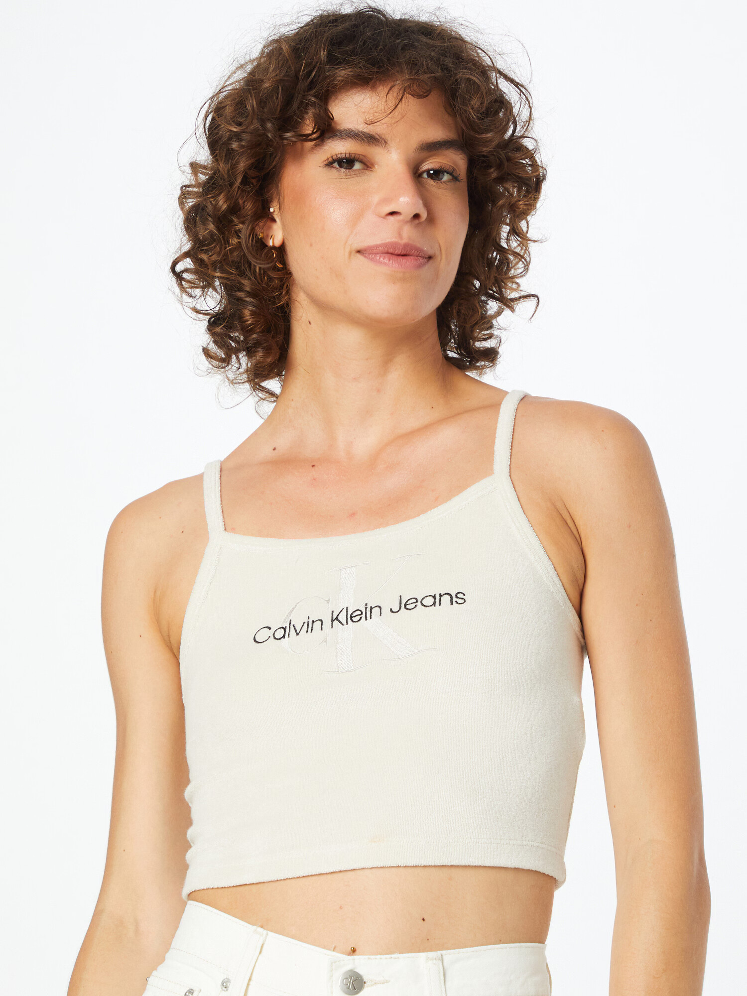 Calvin Klein Jeans Top negru / argintiu / alb - Pled.ro