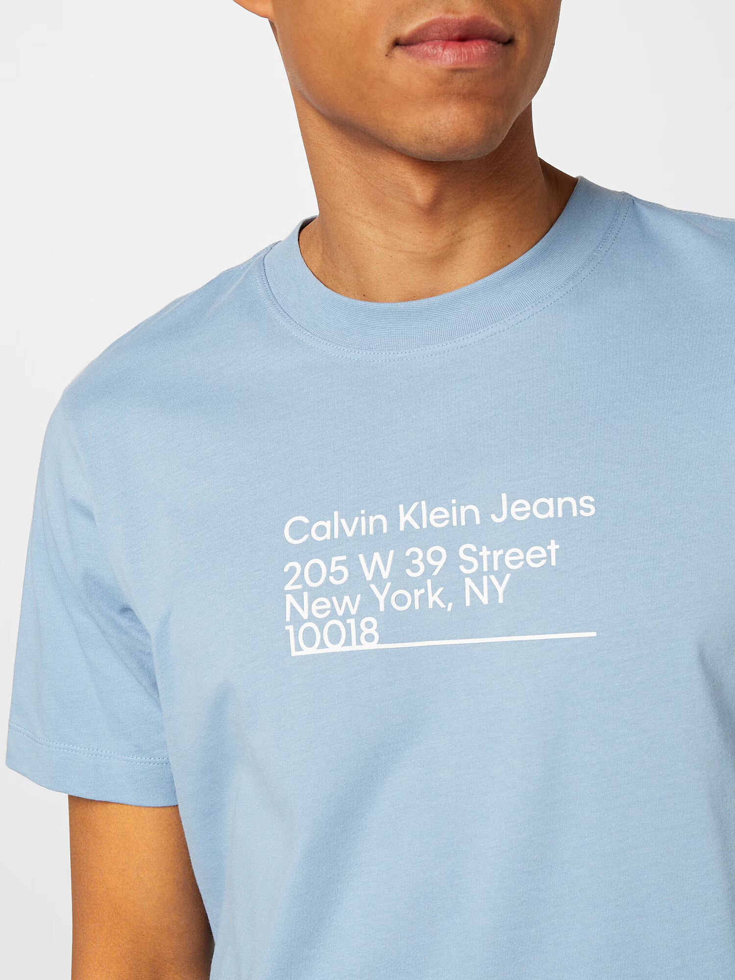 Calvin Klein Jeans Tricou albastru deschis / alb - Pled.ro