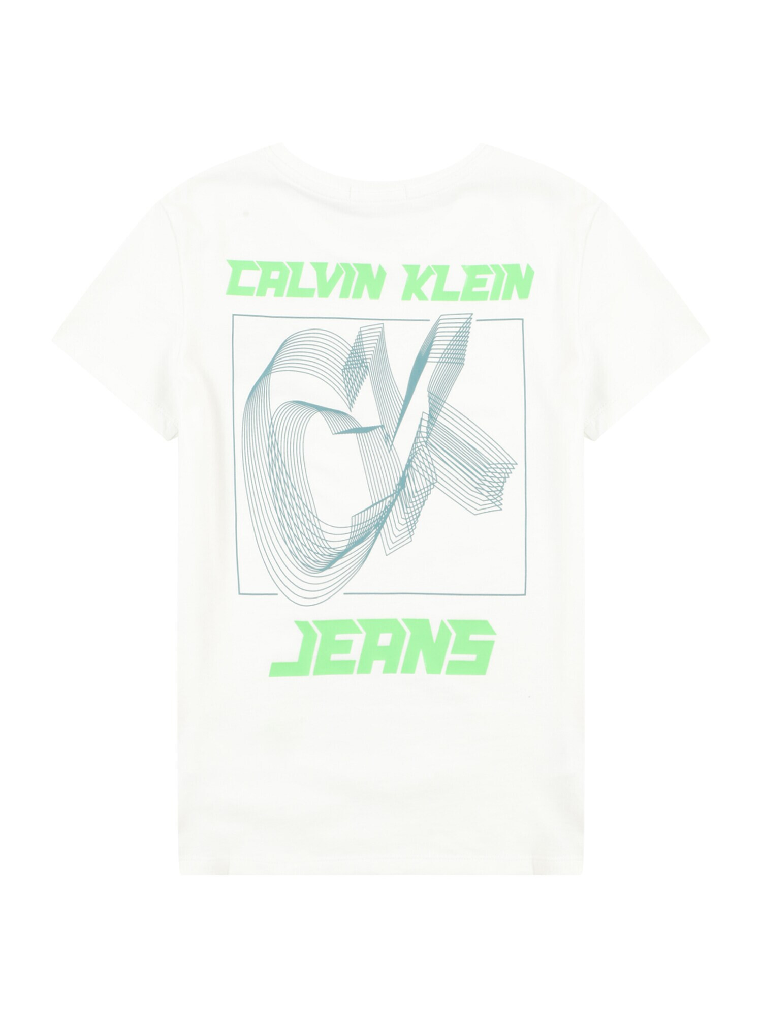 Calvin Klein Jeans Tricou albastru pastel / verde kiwi / alb - Pled.ro