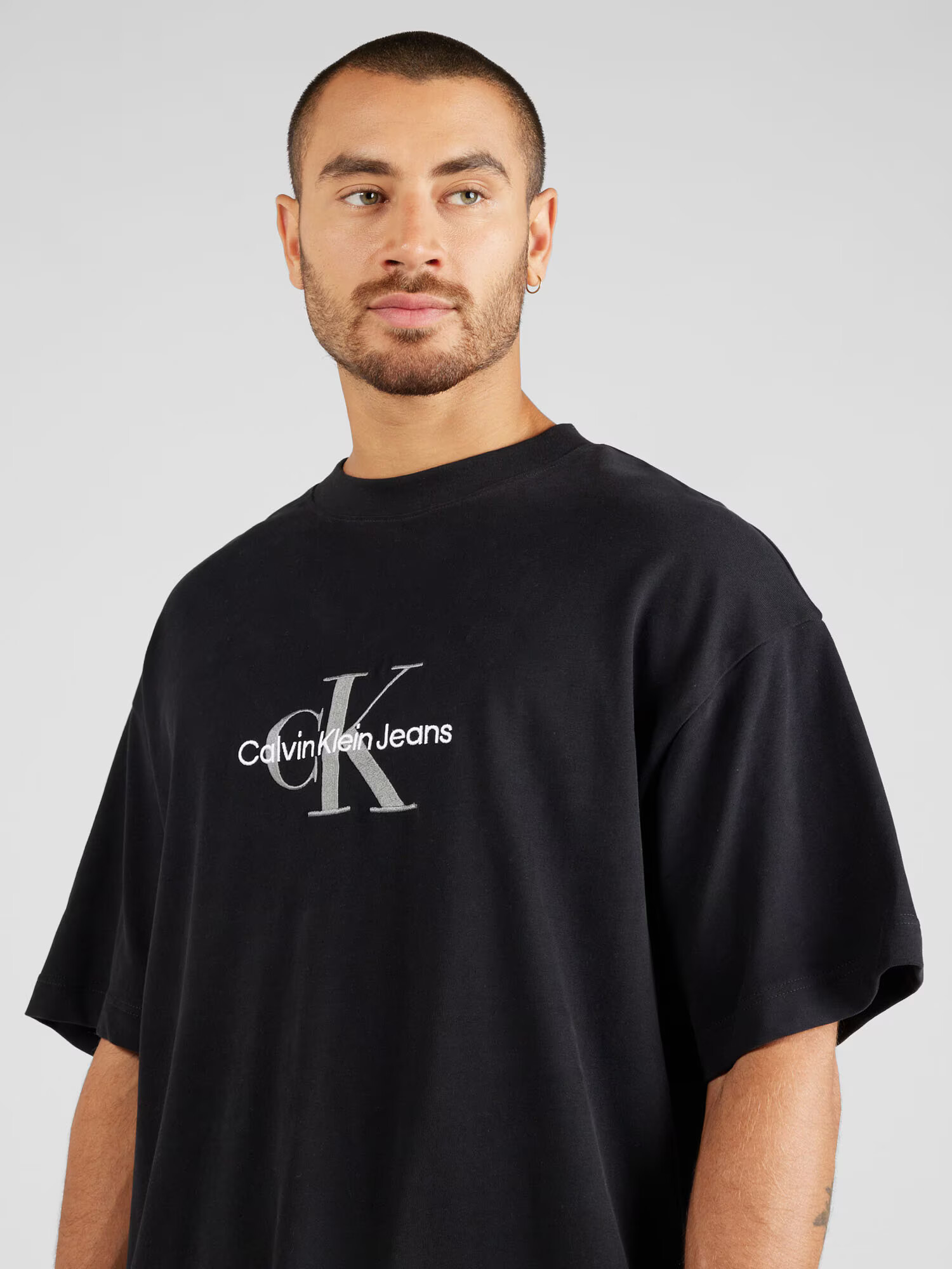 Calvin Klein Jeans Tricou 'ARCHIVAL' negru / alb - Pled.ro