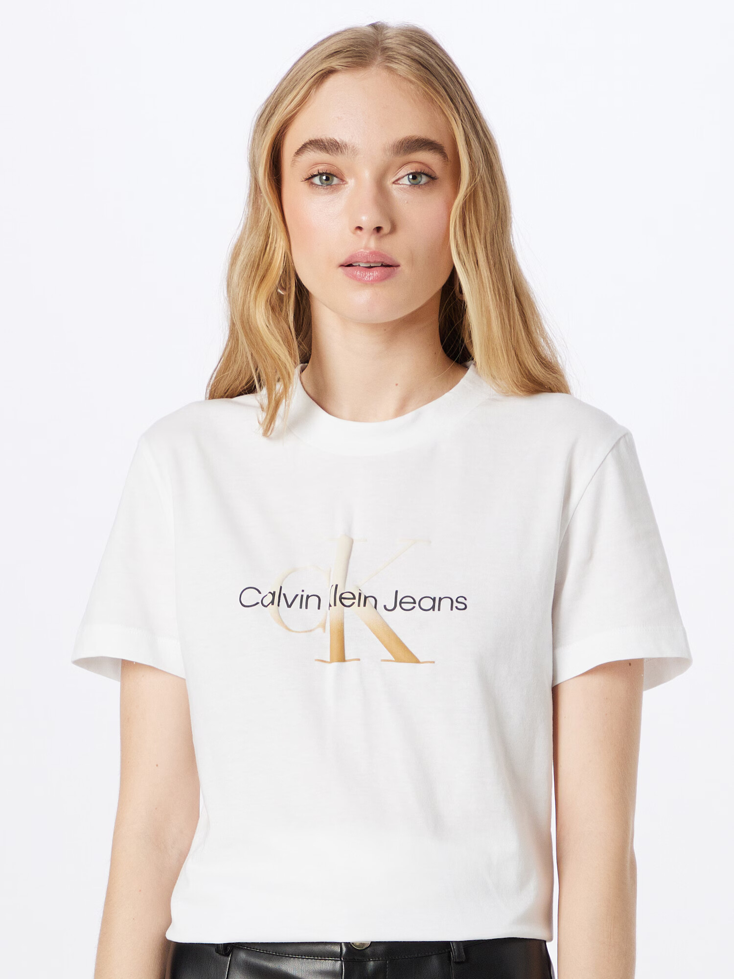 Calvin Klein Jeans Tricou galben auriu / negru / alb - Pled.ro