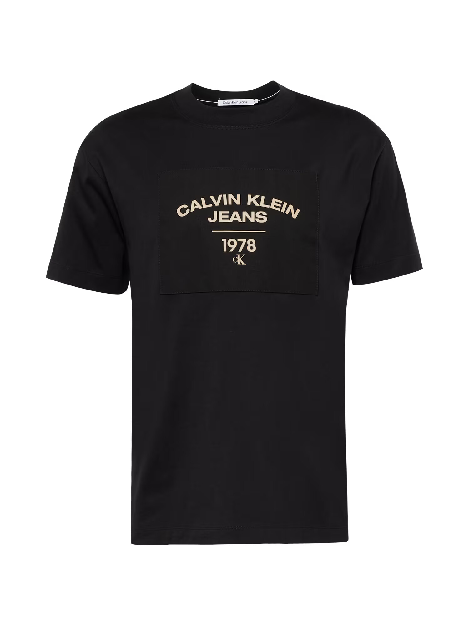 Calvin Klein Jeans Bluză de molton bej deschis / negru - Pled.ro