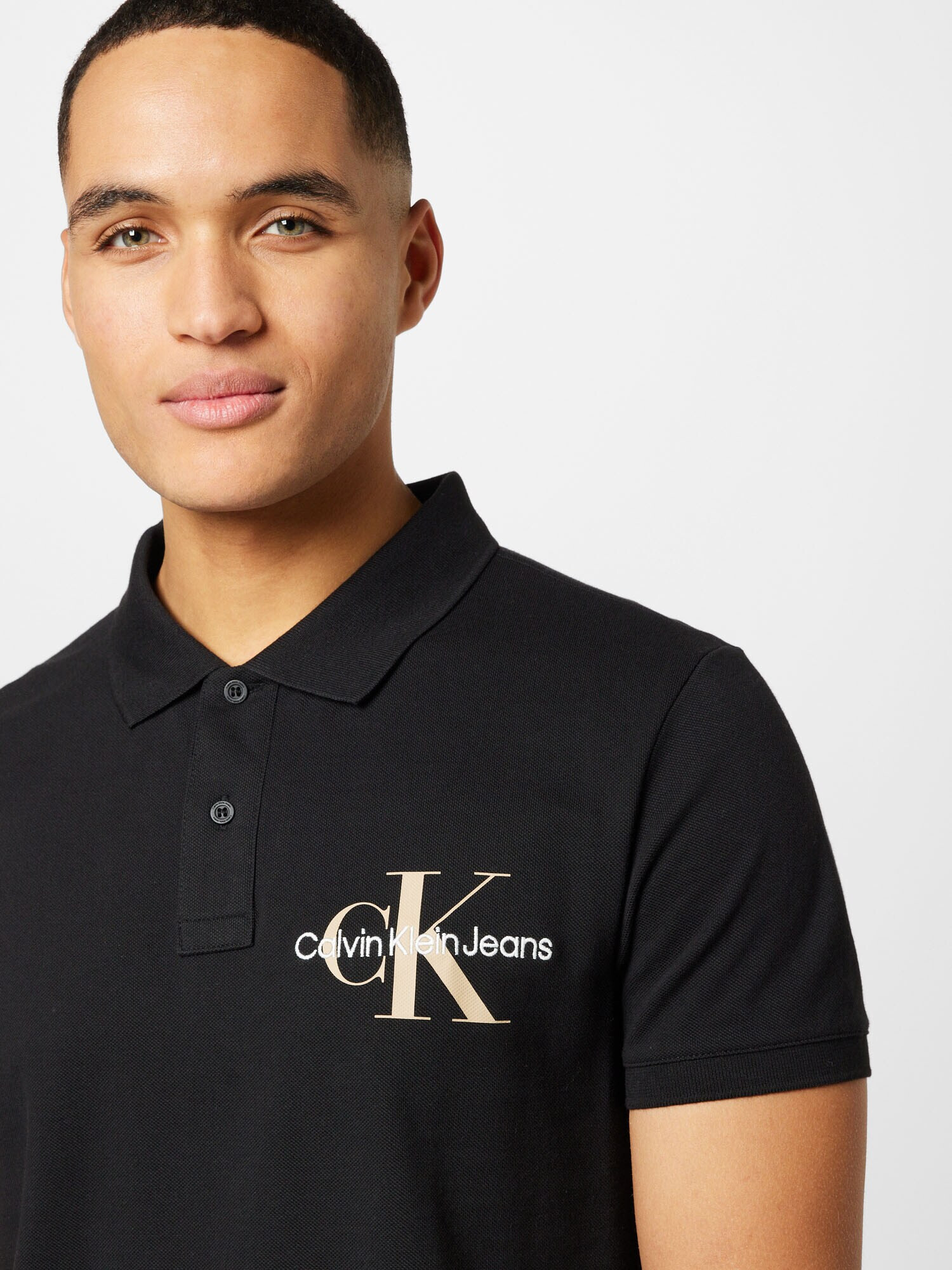 Calvin Klein Jeans Tricou bej / negru / alb - Pled.ro