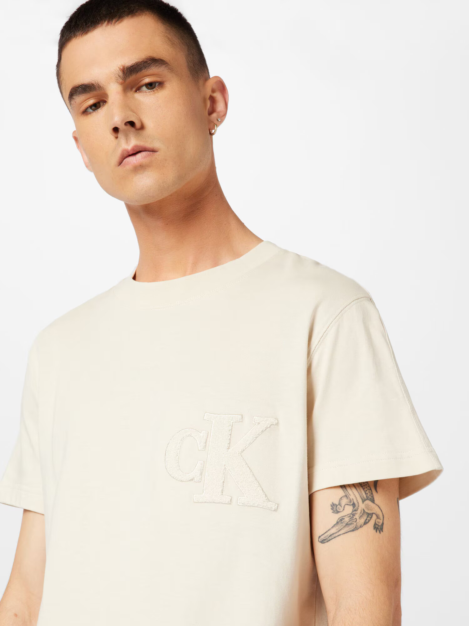 Calvin Klein Jeans Tricou 'Chenille' crem - Pled.ro