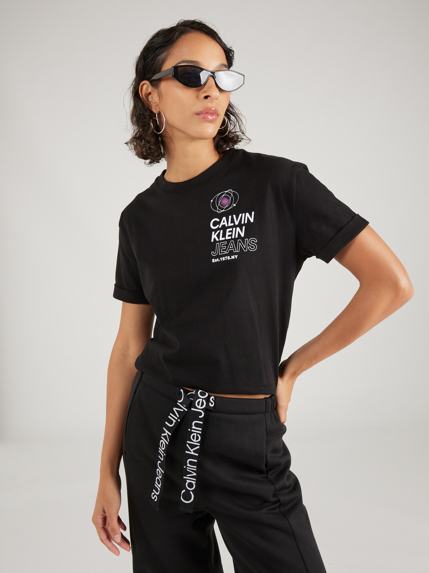 Calvin Klein Jeans Tricou roz / negru / alb - Pled.ro