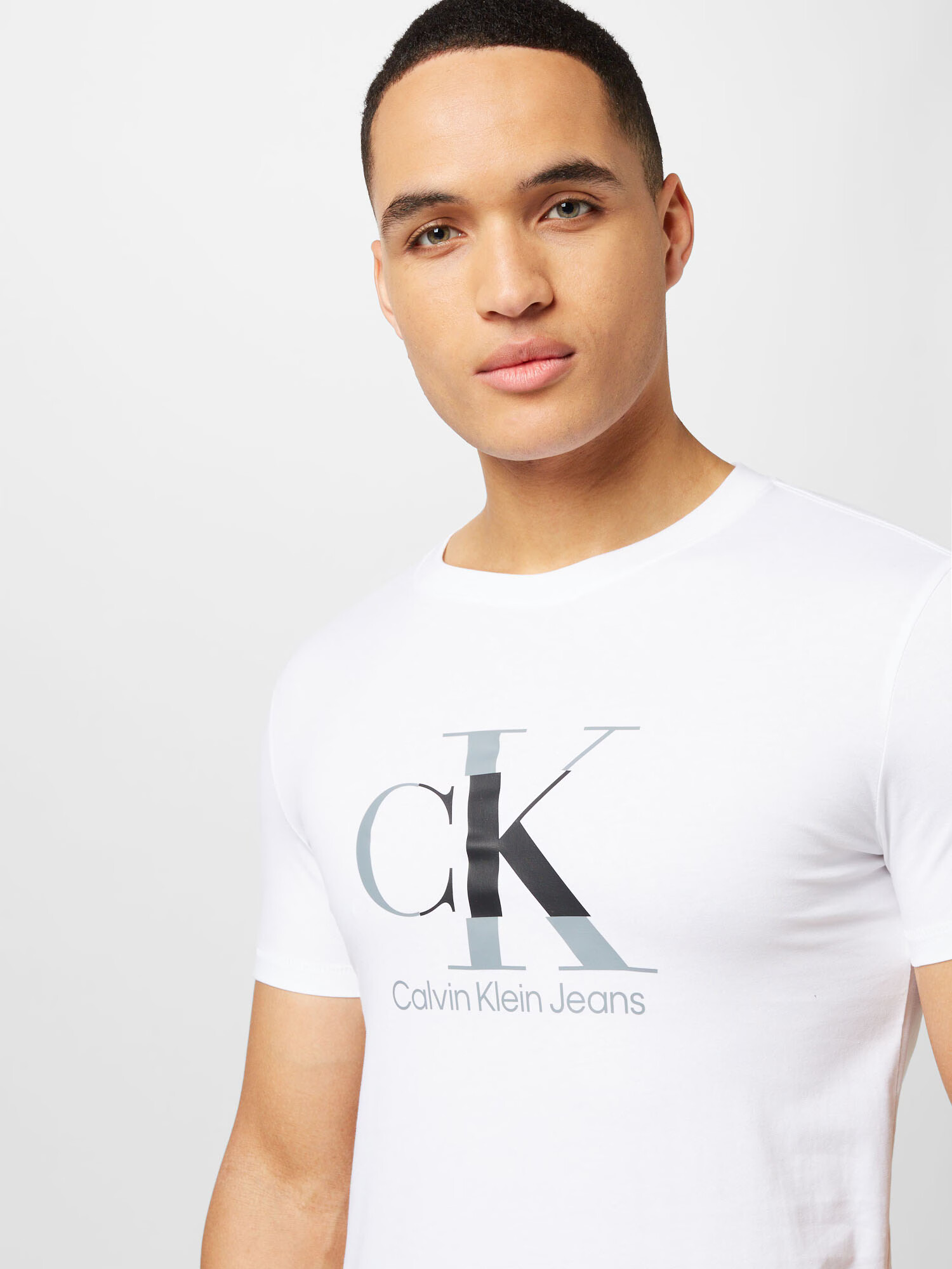 Calvin Klein Jeans Tricou gri argintiu / negru / alb - Pled.ro