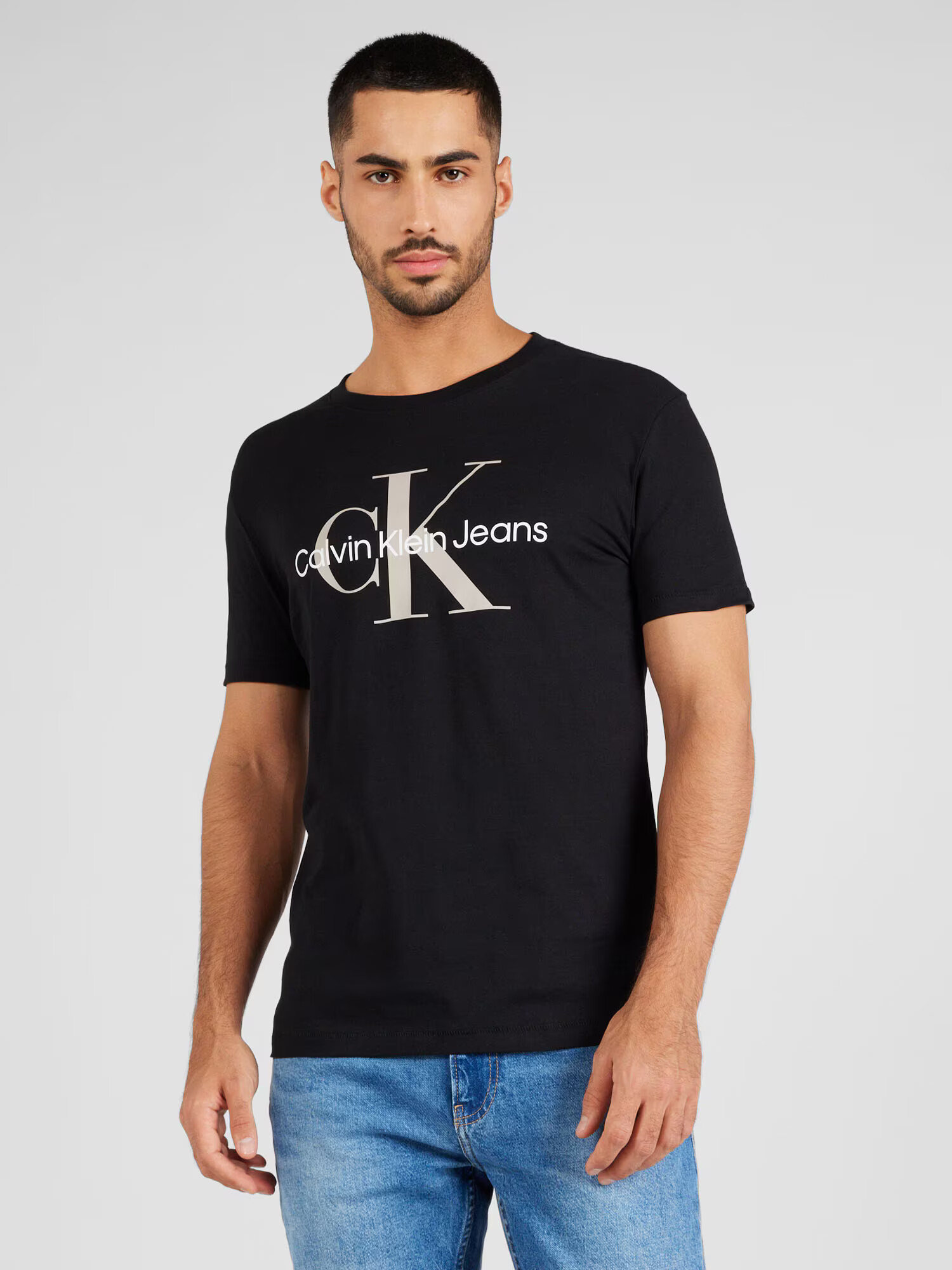 Calvin Klein Jeans Tricou gri deschis / negru / alb - Pled.ro