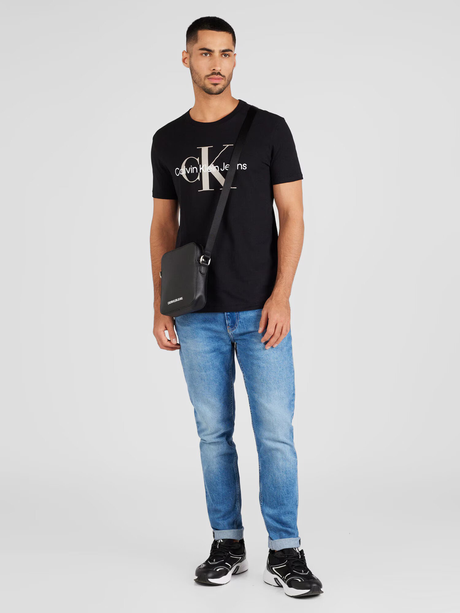 Calvin Klein Jeans Tricou gri deschis / negru / alb - Pled.ro