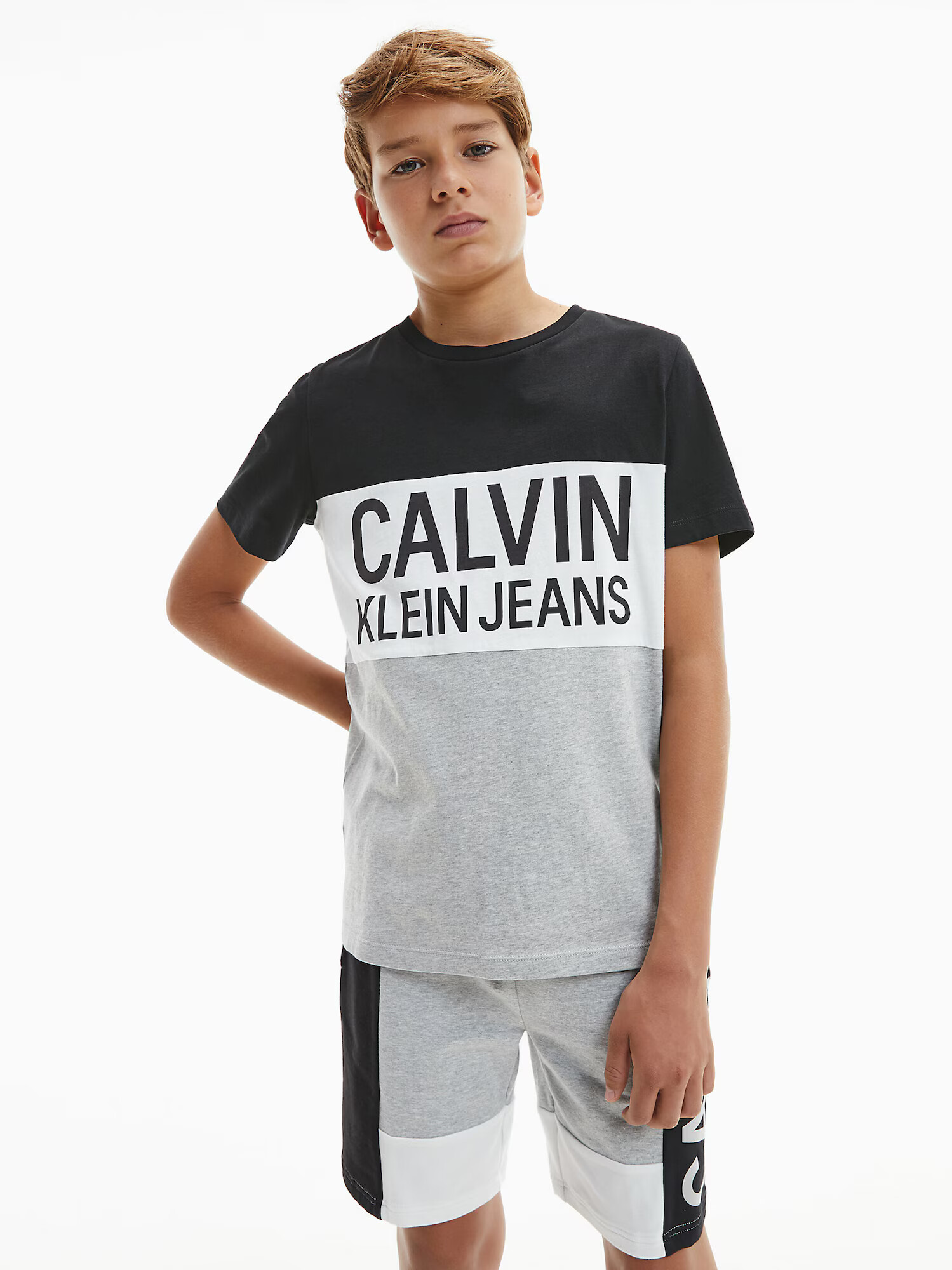 Calvin Klein Jeans Tricou gri / negru / alb - Pled.ro