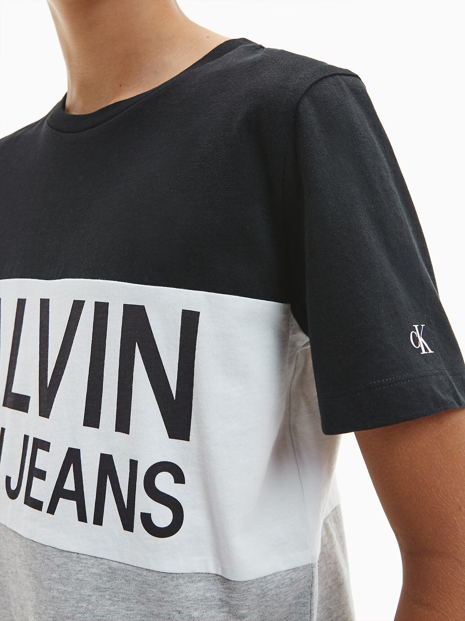 Calvin Klein Jeans Tricou gri / negru / alb - Pled.ro