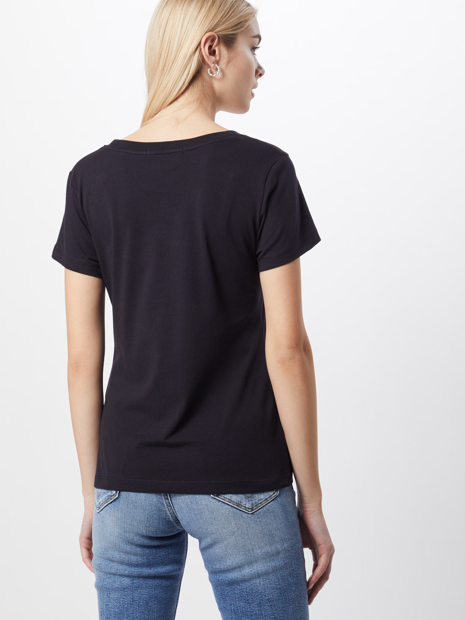 Calvin Klein Jeans Tricou negru / alb - Pled.ro