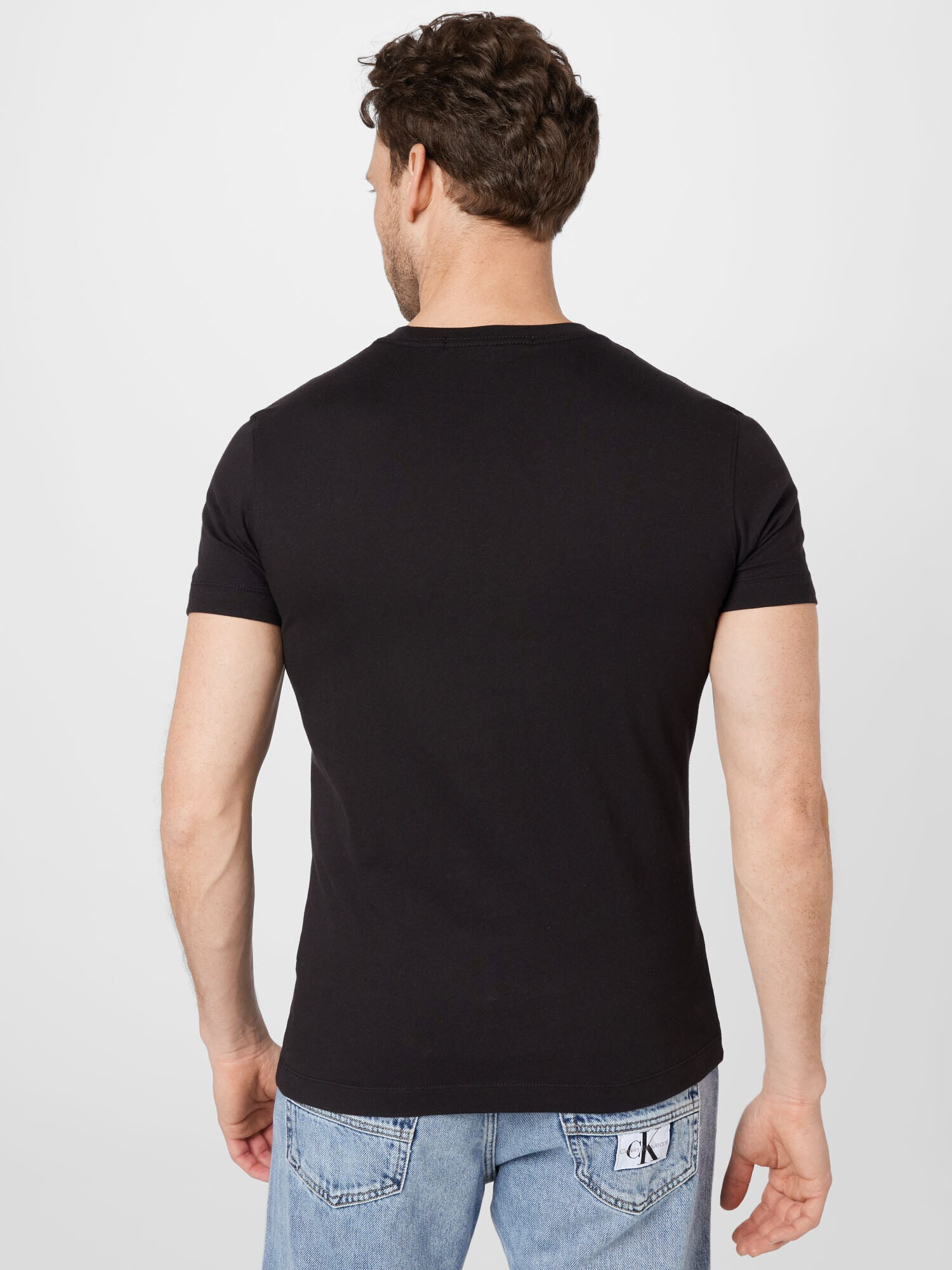 Calvin Klein Jeans Tricou negru / alb - Pled.ro