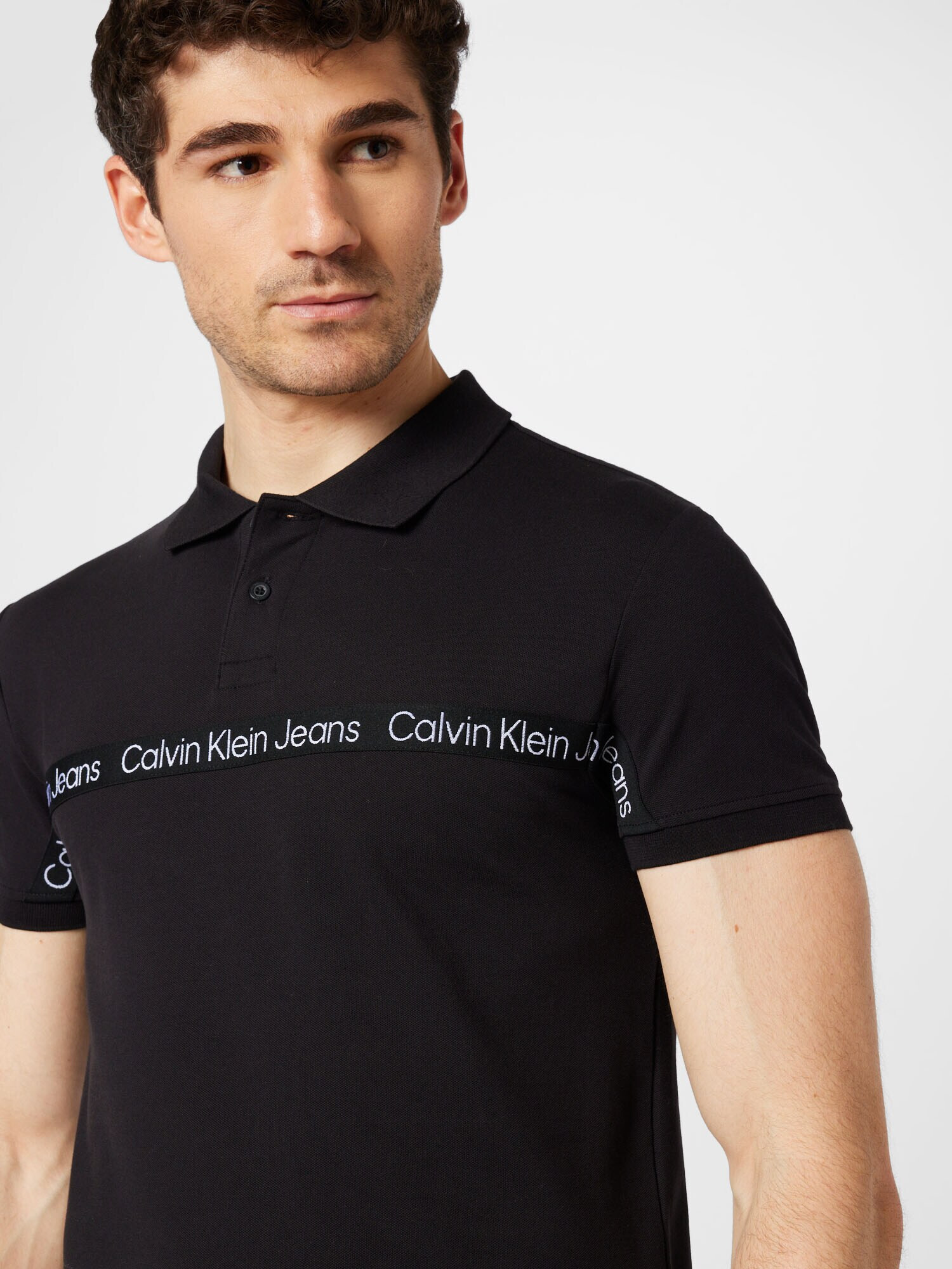 Calvin Klein Jeans Tricou negru / alb - Pled.ro