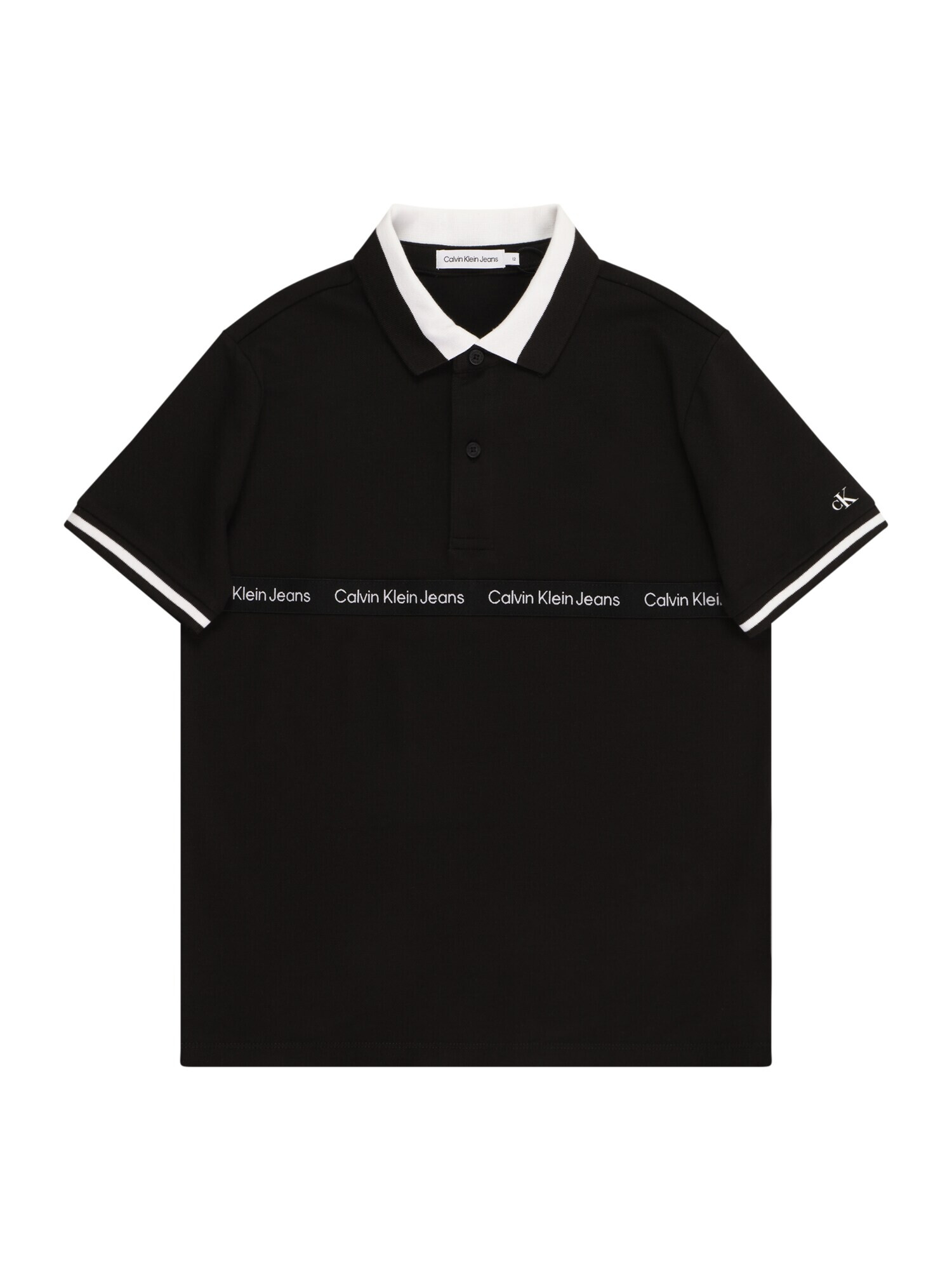 Calvin Klein Jeans Tricou negru / alb - Pled.ro